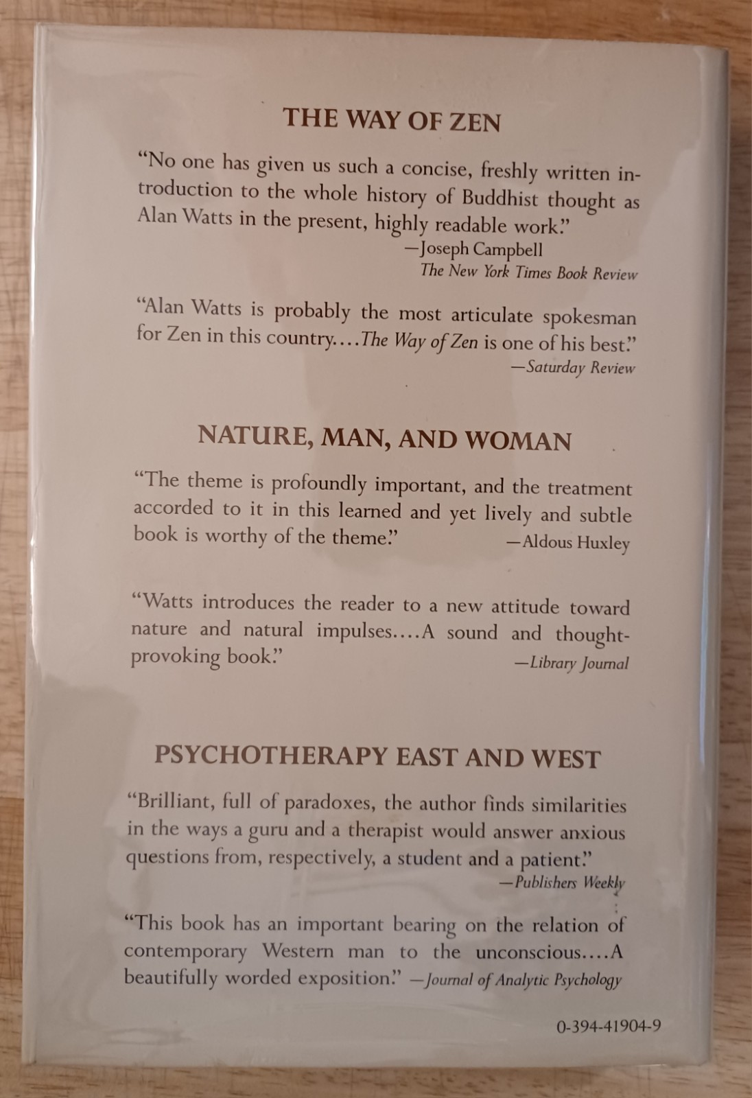 Alan Watts, Three. First Edition Hardcover. Excellent.