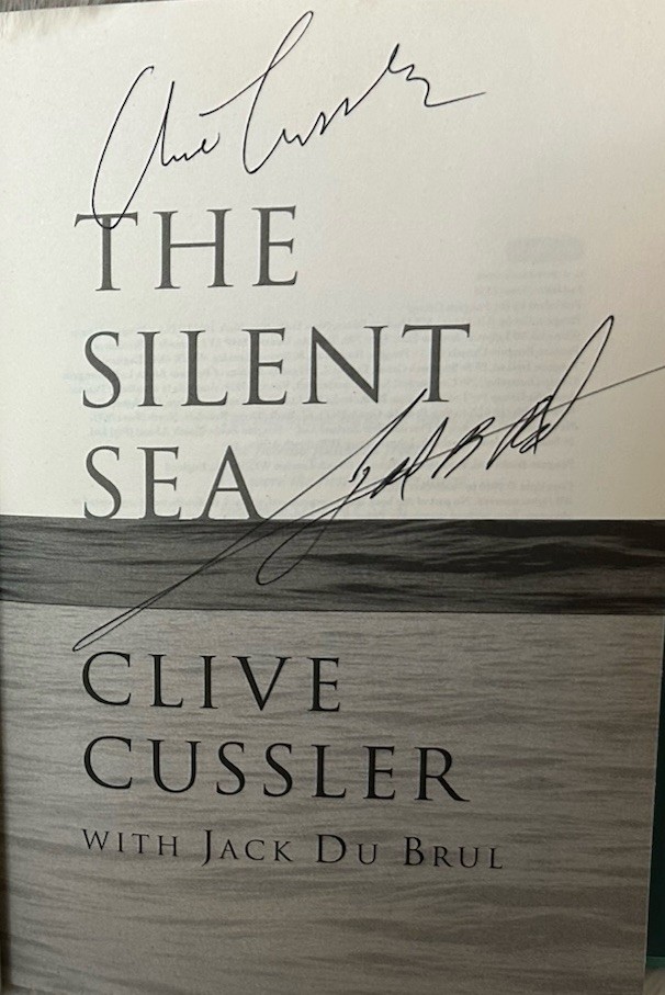 Signed x2 The Silent Sea Clive Cussler Jack Du Brul 2010 HCDJ Putnam Books VG