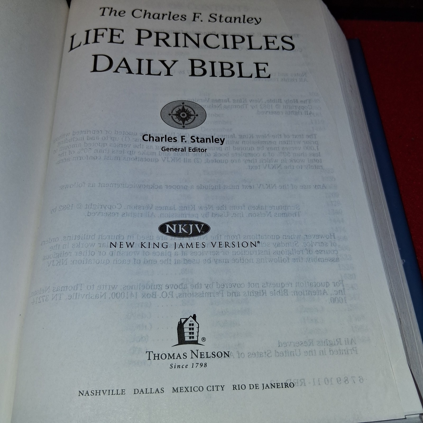 NKJV, Charles F. Stanley Life Principles Daily Bible, Hardcover: Holy Bible,…