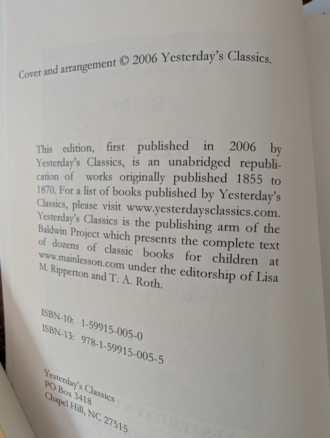 Parables from Nature by Mrs. Alfred Gatty Yesterday’s Classics edition 2006