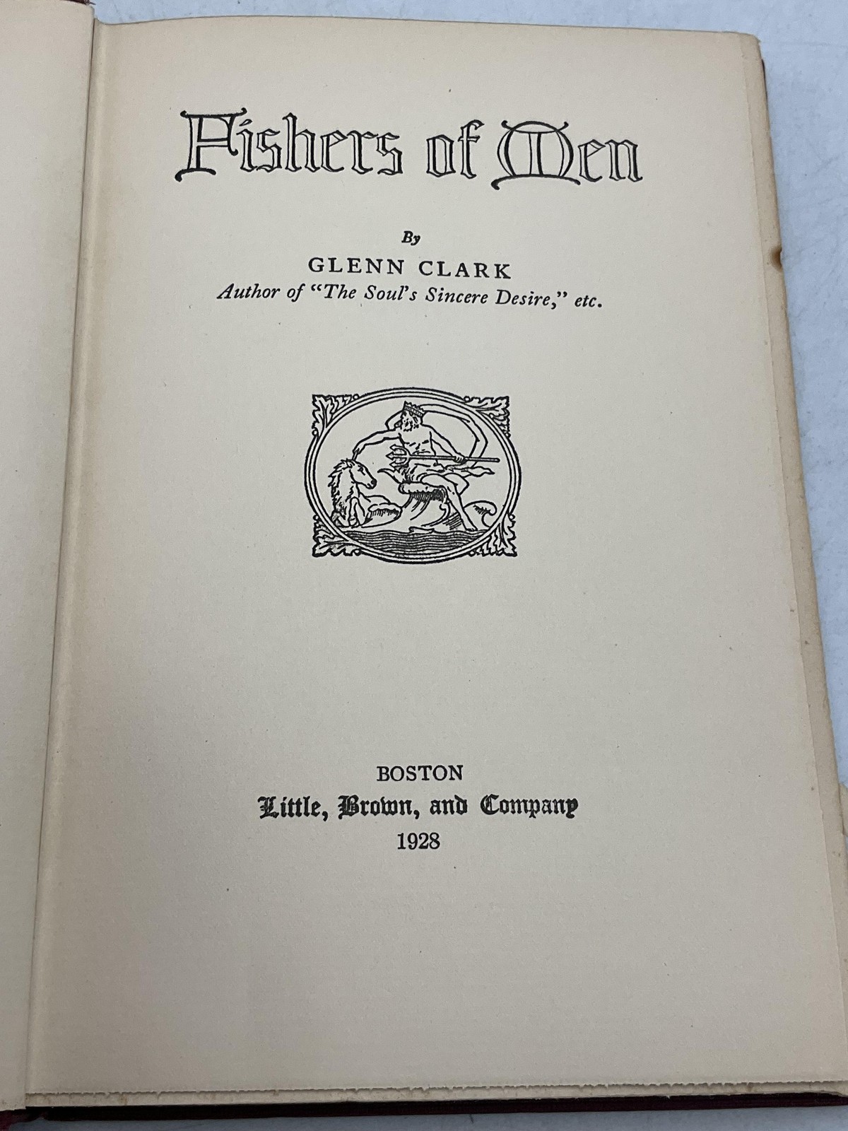 Vintage Fishers Of Men Glenn Clark Little Brown & Company Hardcover 1928