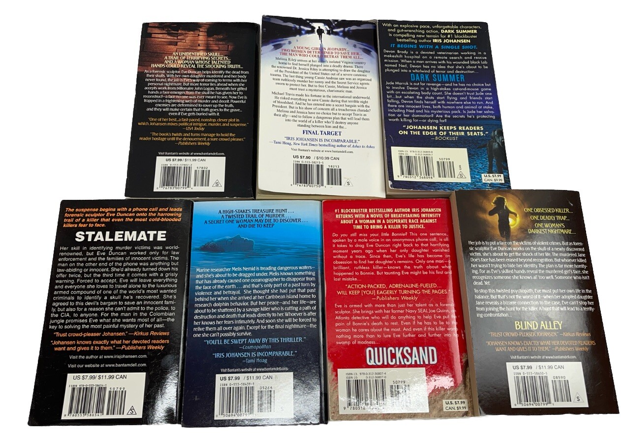 Iris Johansen 7-Book Lot Stalemate, Fatal Tide, Quicksand, Dark Summer & More
