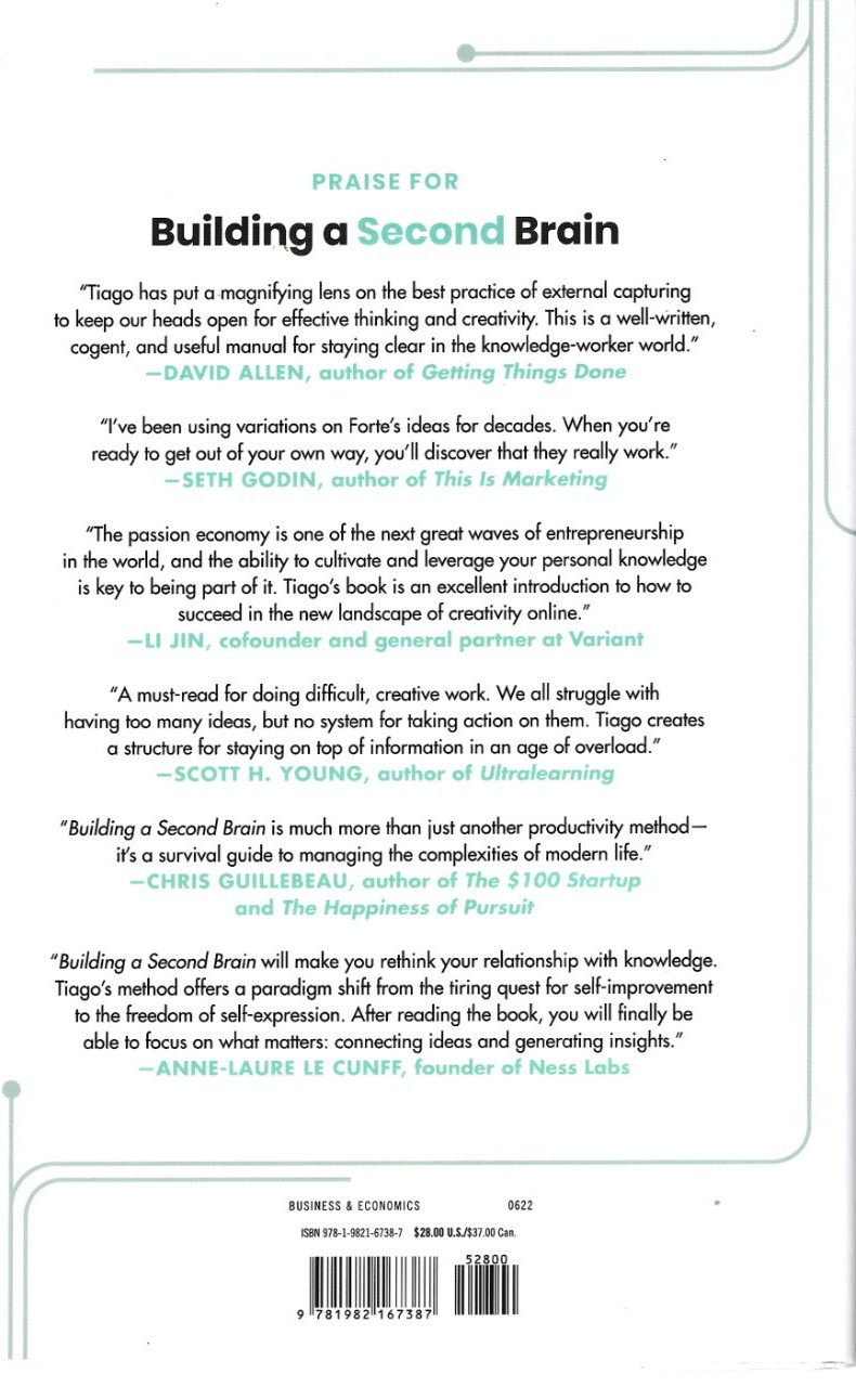 Building a Second Brain: Remember Everything, Achieve Anything/Tiago Forte HC