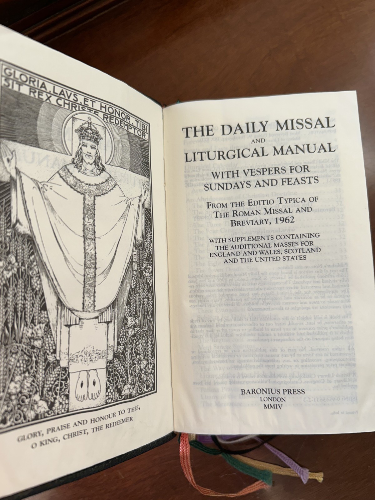 1962 The Roman Missal, Daily Missal and Liturgical Manual, 1st Ed 2004 LEATHER