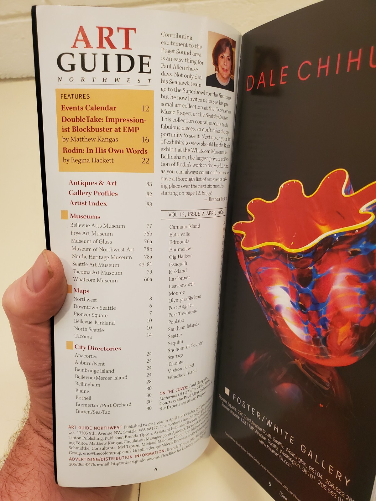 2006 ART GUIDE NORTHWEST SEATTLE MUSEUMS BOOKLET EMP WHATCOM RODIN PAUL GAUGIN