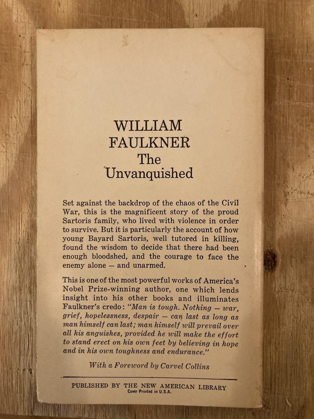 THE UNVANQUISHED by WILLIAM FAULKNER 1962 VINTAGE SIGNET PB BOOK CLASSIC NOVEL