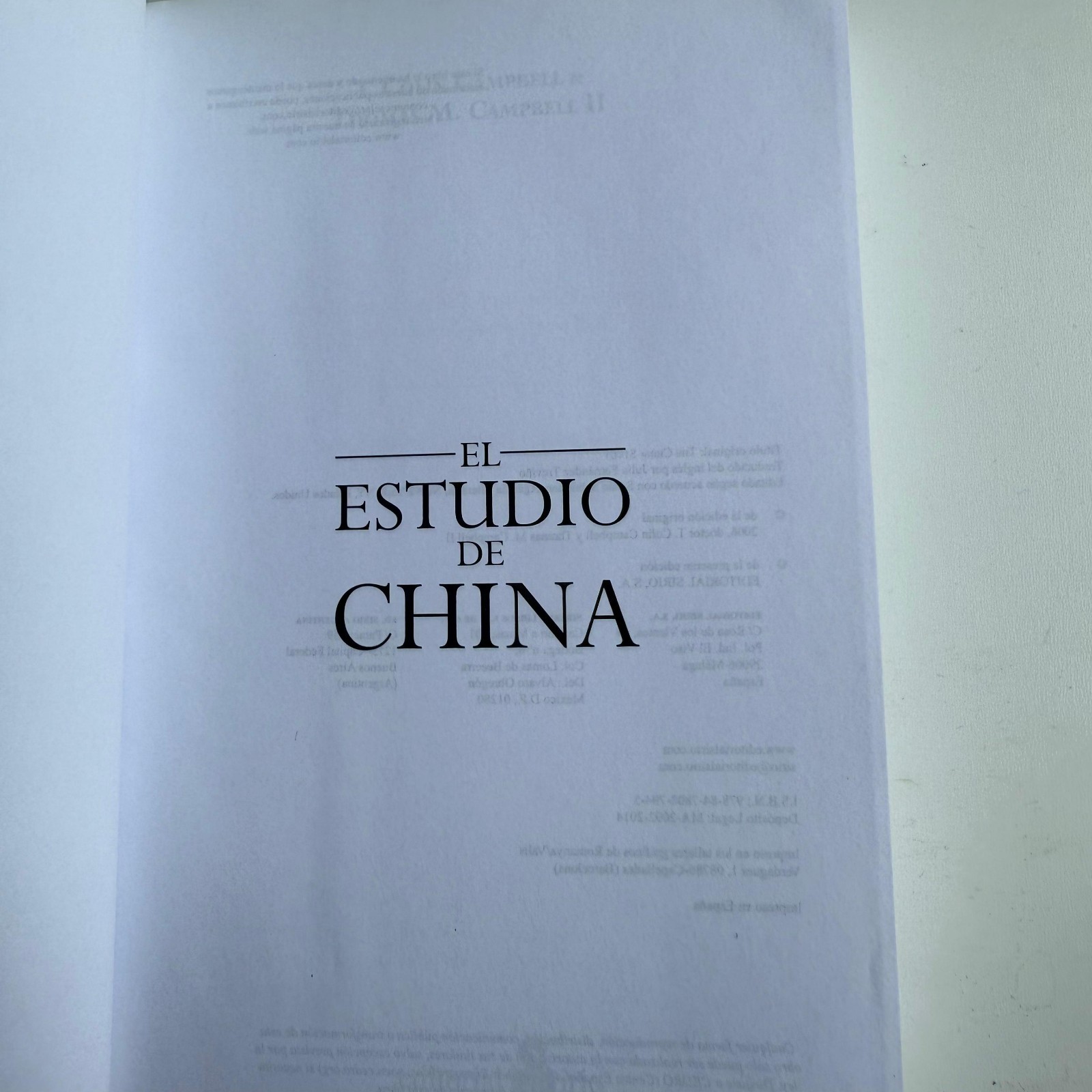 El Estudio de China T. Colin, Campbell, Thomas, Campbell, T.colin