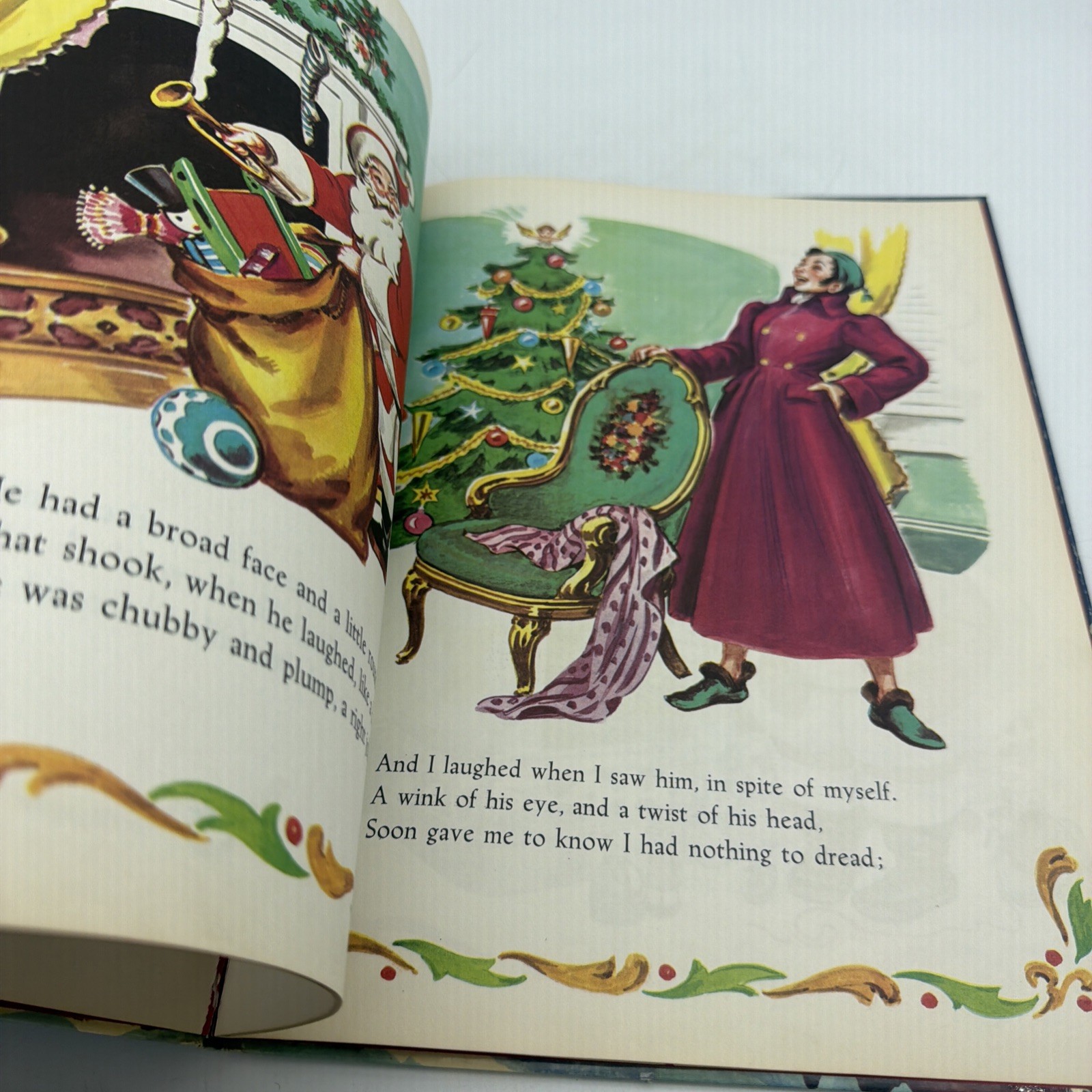 The Night Before Christmas Golden Press 1950 HC Moore Malvern Big Golden Book