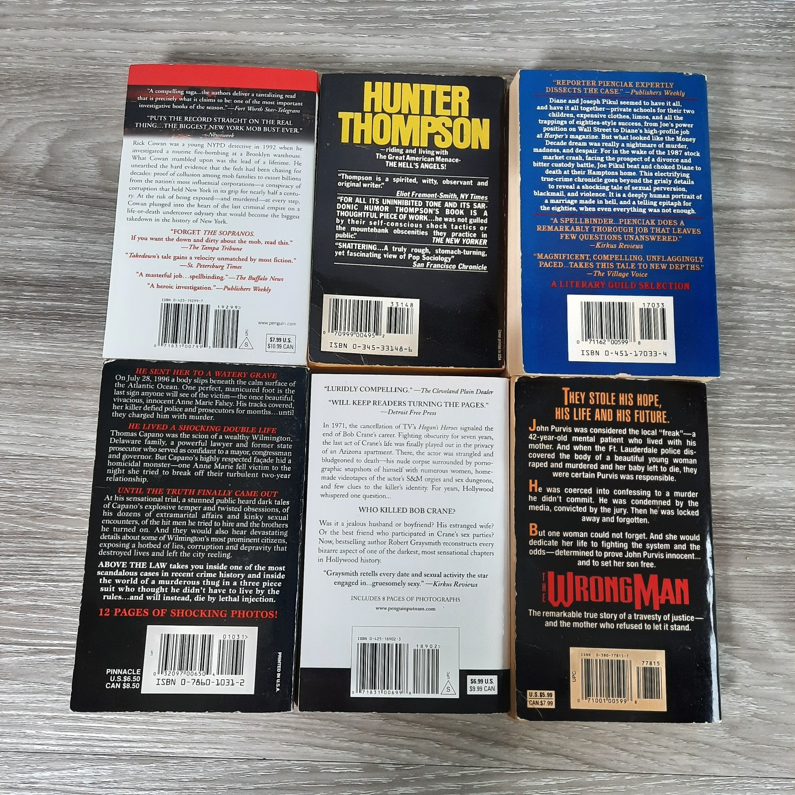 True Crime PB Lot of 9 Murder Serial Killers Hunter S. Thompson Hell’s Angels