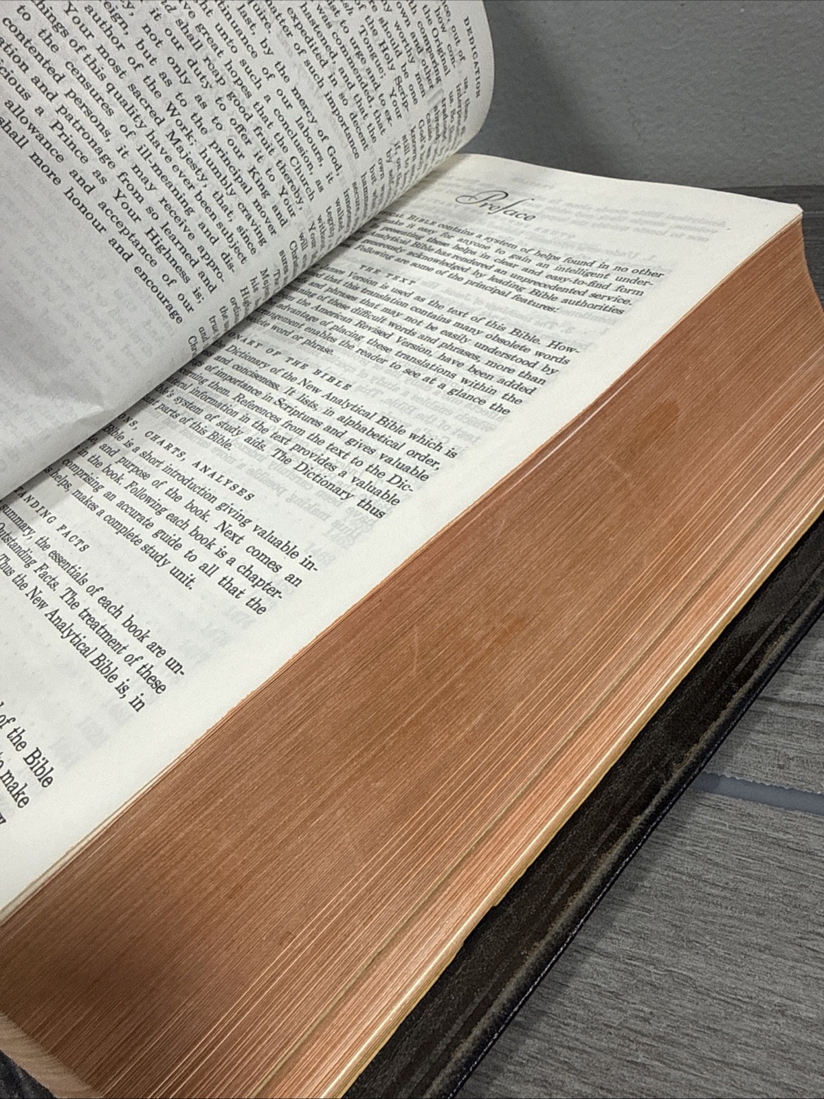 Holy Bible New Analytical Indexed Edition MOROCCO LEATHER Concordance Dickson