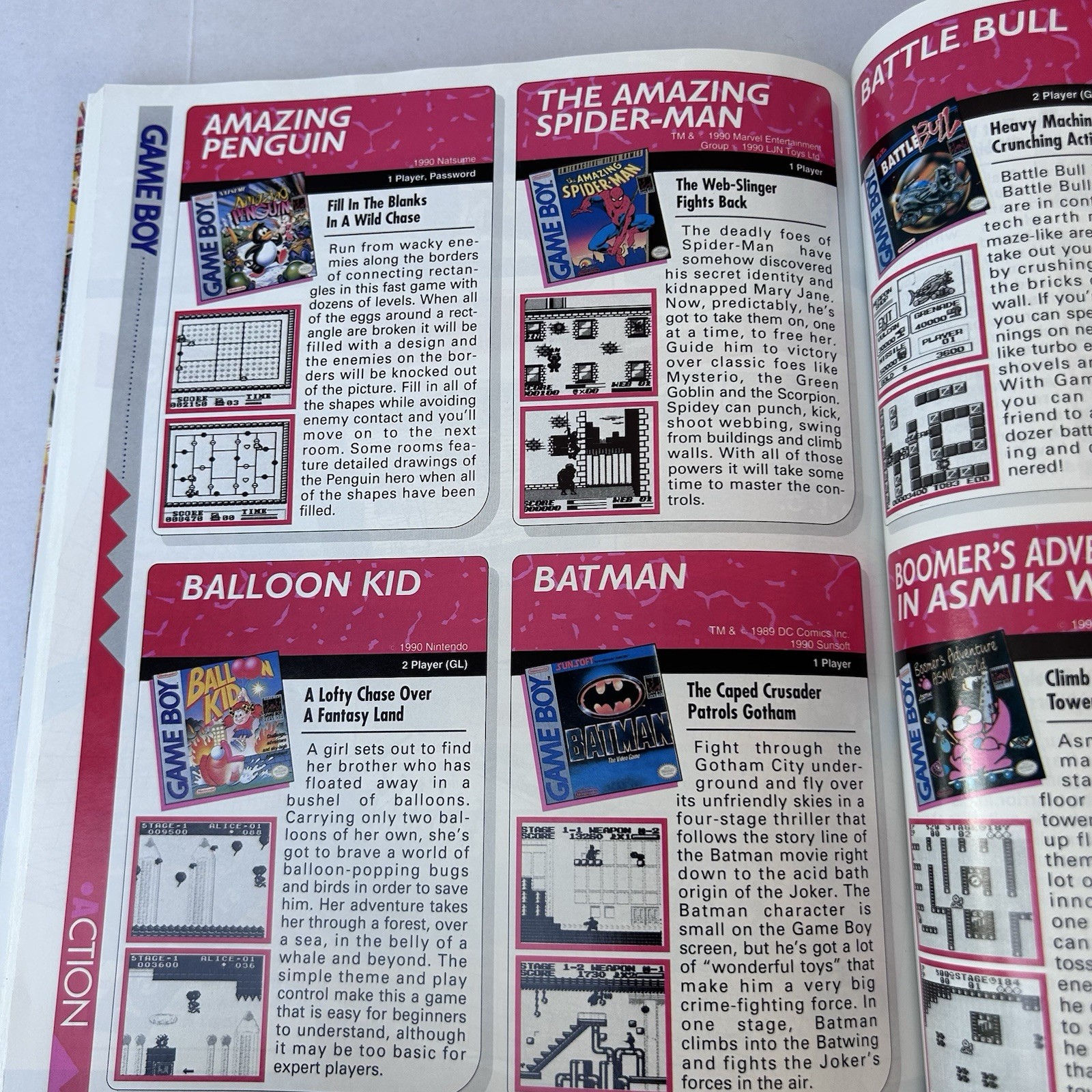 Nintendo Game Boy Player’s Guide Vintage 1991 TNMT Mario Batman Tetris Paperback
