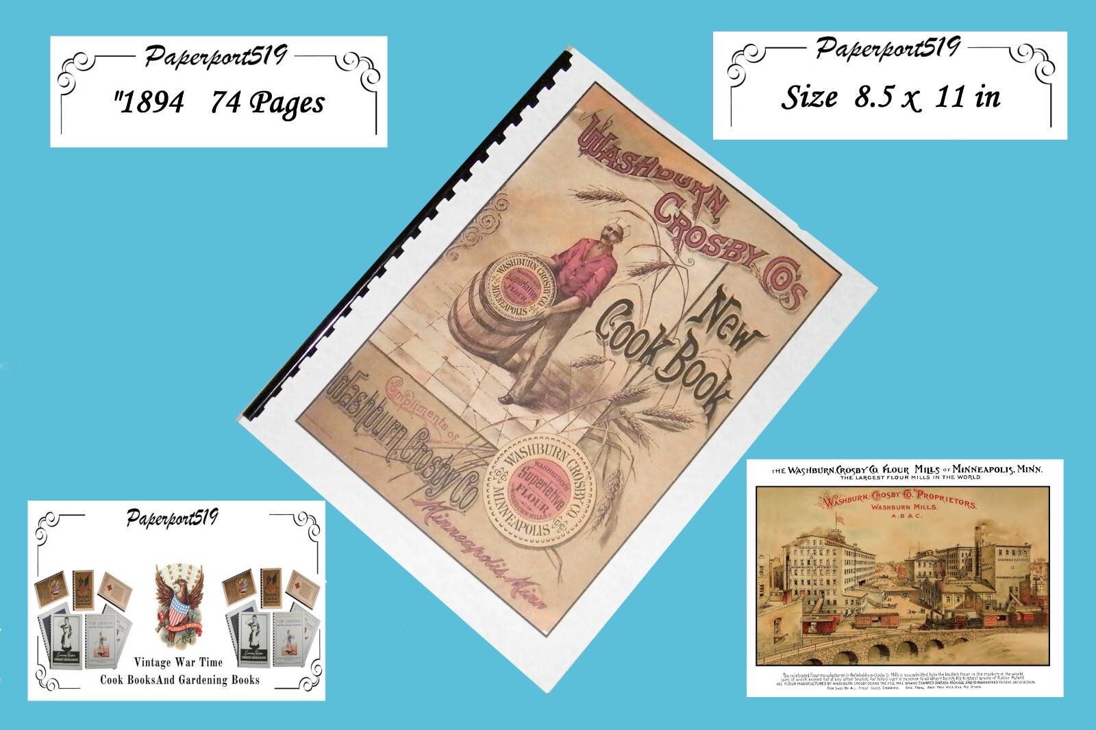 Washburn Crosby CO. New Cook Book “1894” 74 Pages