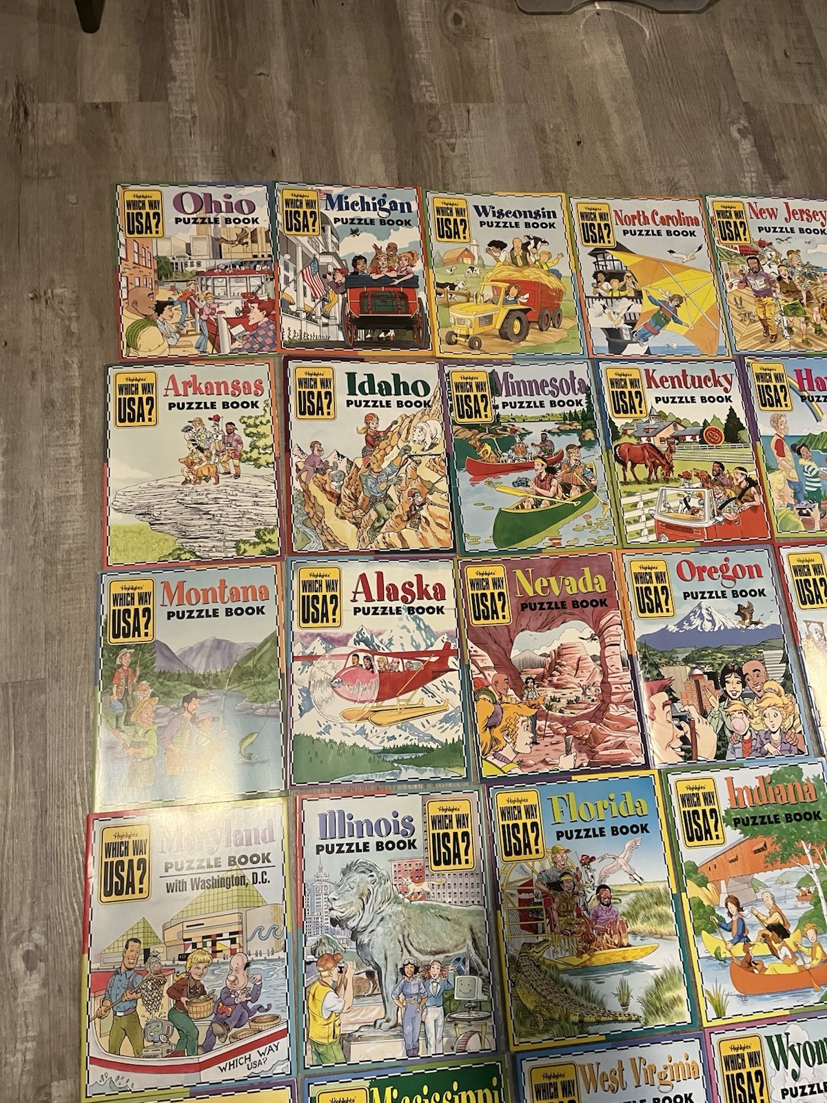 VTG Highlights Which Way USA? 50 State Puzzle Books/Maps Travel Learn Geography