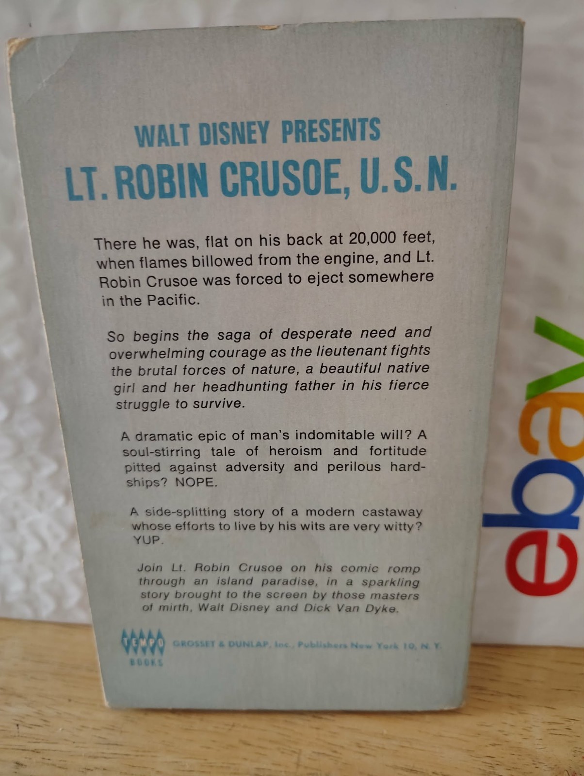 Walt Disney Lt. Robin Crusoe, U.S.N. Dick Van Dyke Tempo Books Pulp Gently Read