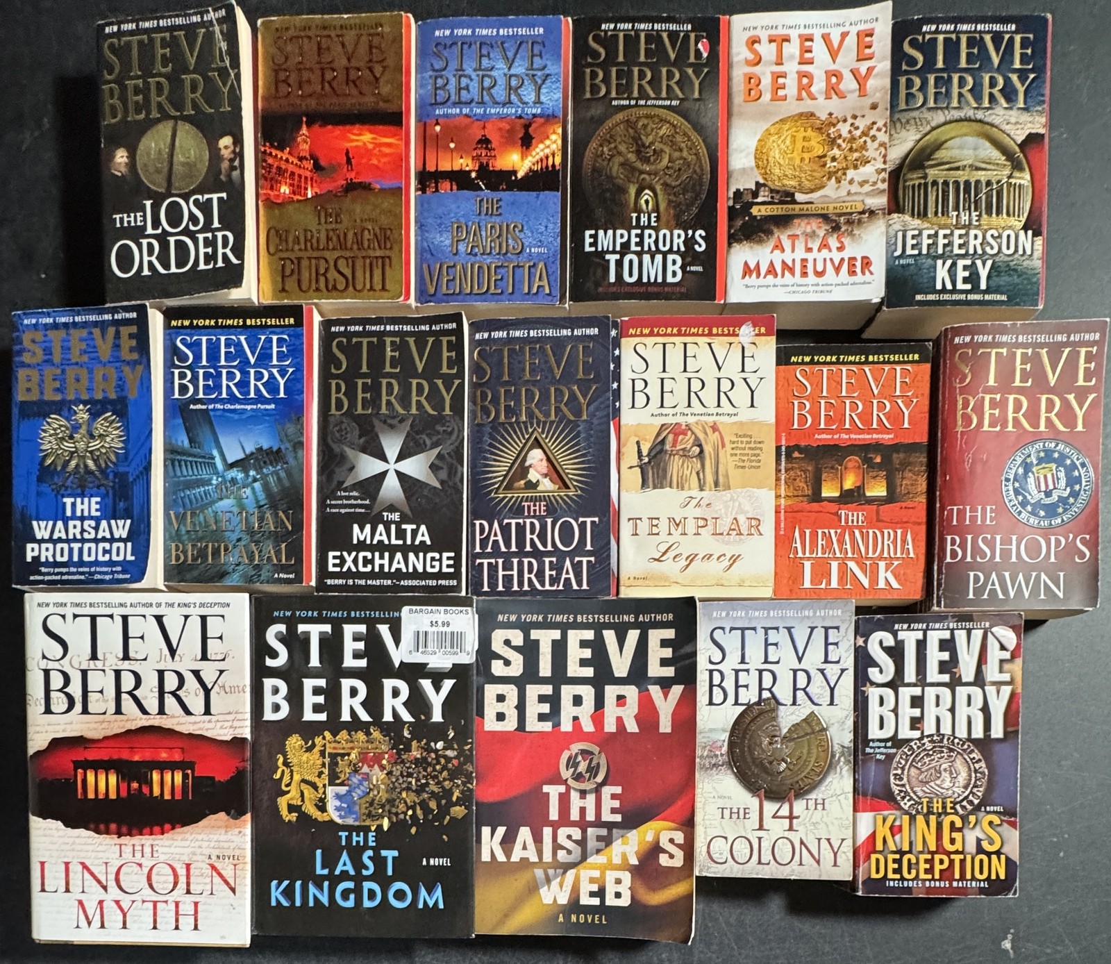 Complete Series Set COTTON MALONE 1-18 Steve Berry Thriller Lot