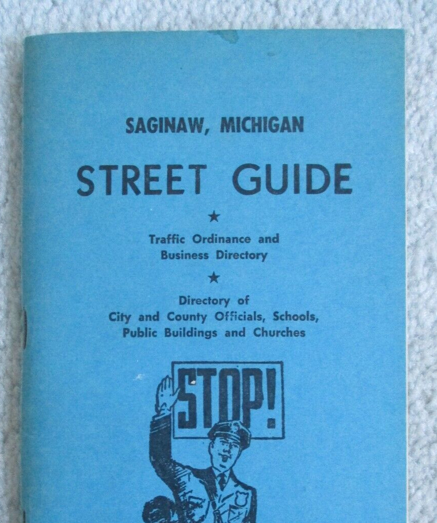 1962 Vintage Saginaw MI Street Guide Ordinances Rules Directory Genske 100 Page