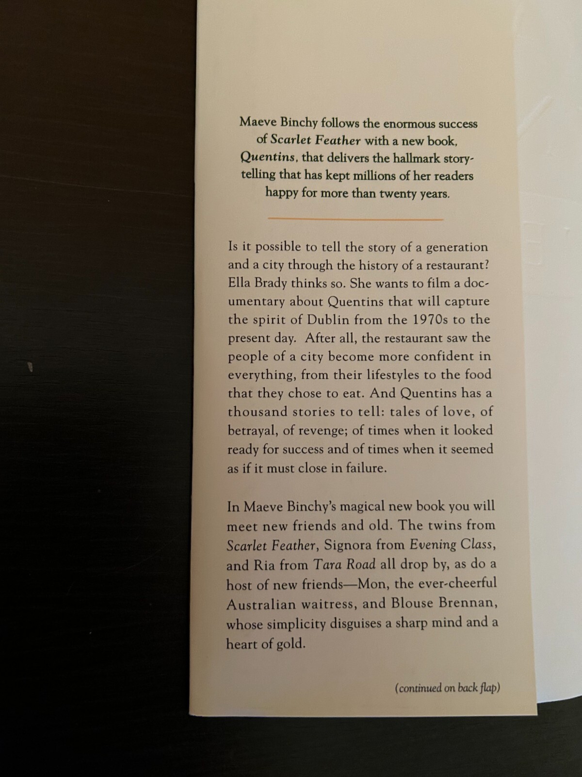 Quentins – by Maeve Binchy