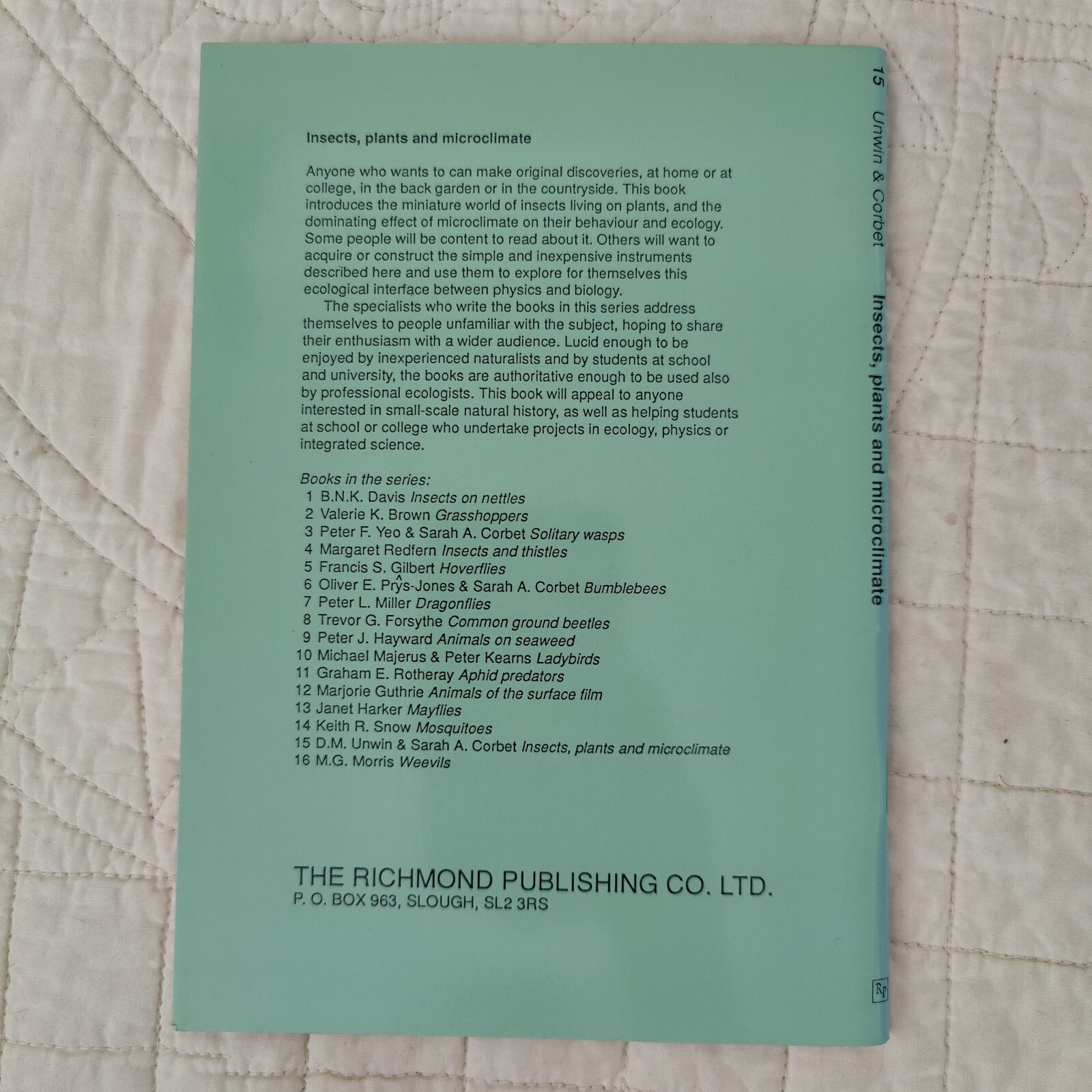 Rare 1991 Insects, Plants and Microclimate – Naturalists’ Handbook 15