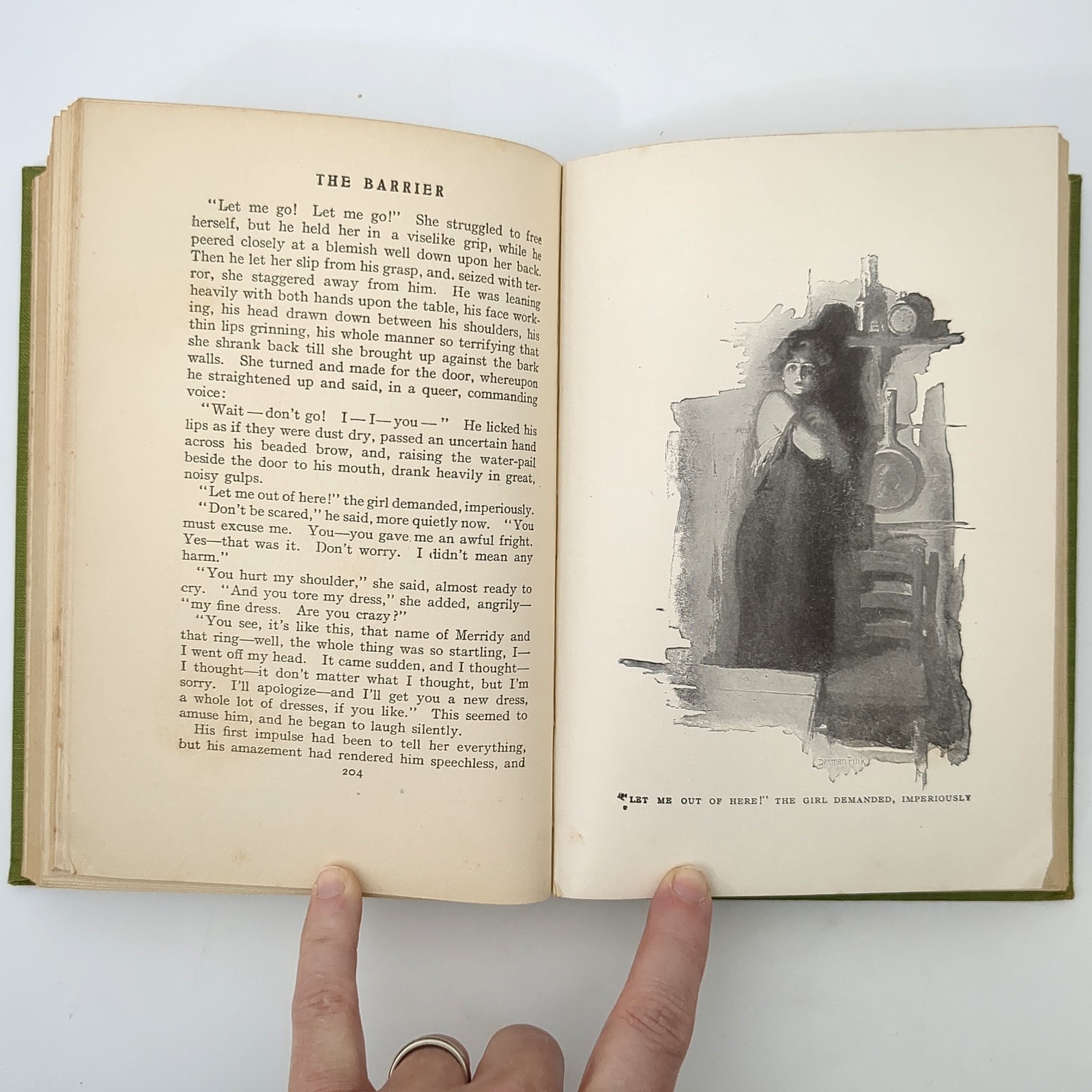 The Barrier Adventure Novel Illustrated Hardcover Book Rex Beach 1908