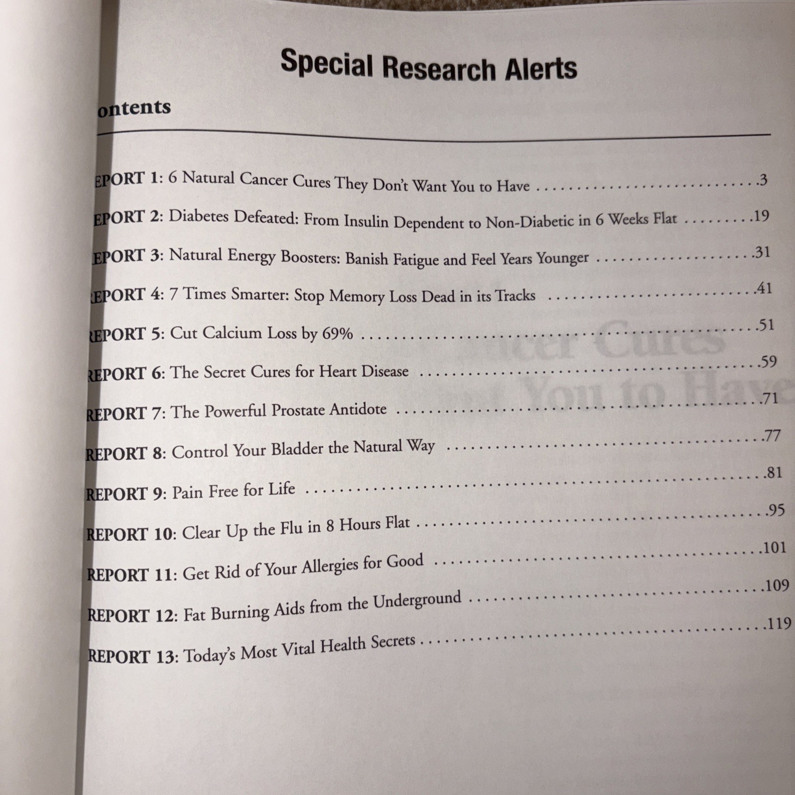 HSI (Health Sciences Institute) Special Research Alerts EUC