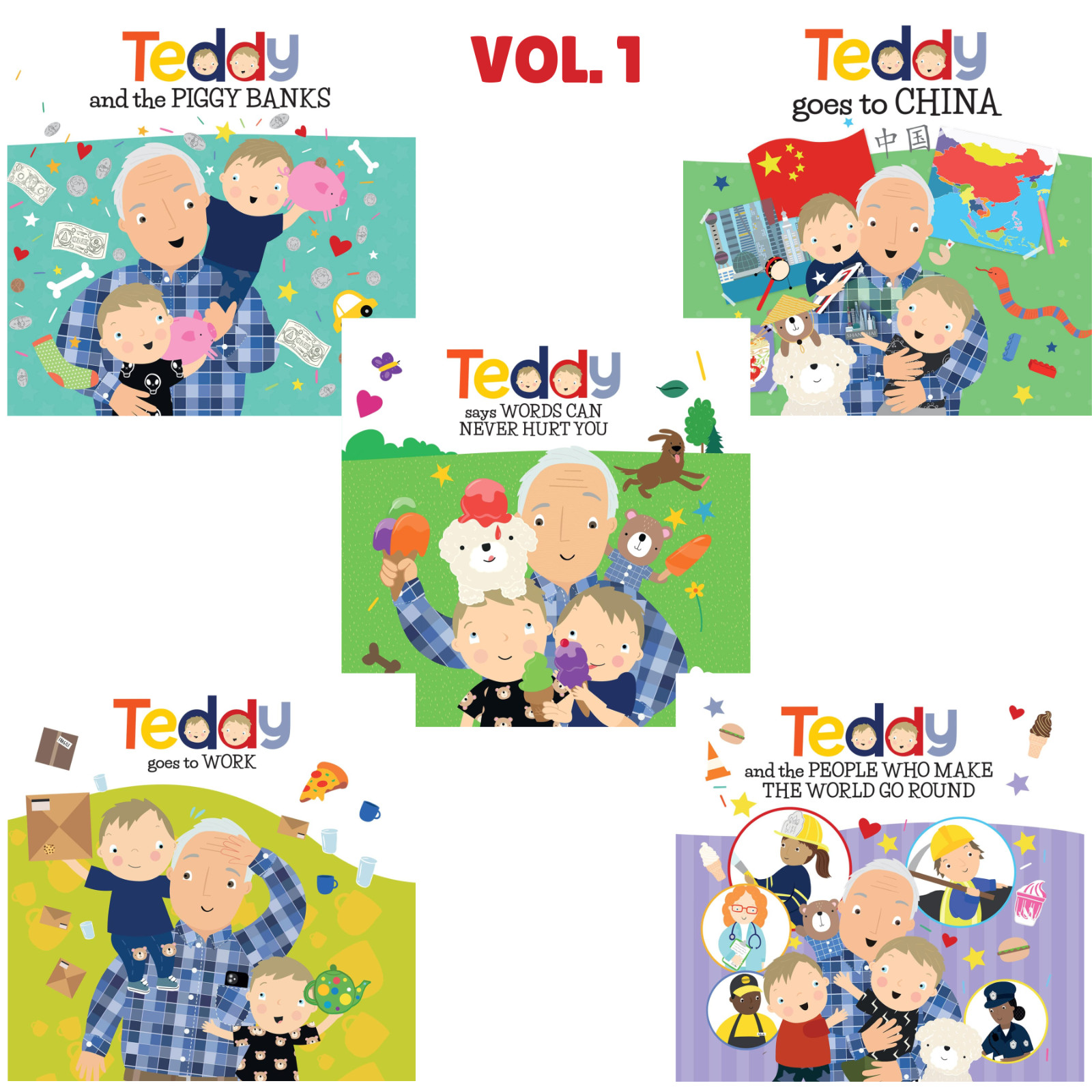 New Teddy Vol. 1 & Vol. 2 10-Book Illustrated Box Set Picture Books Ryan Cohen