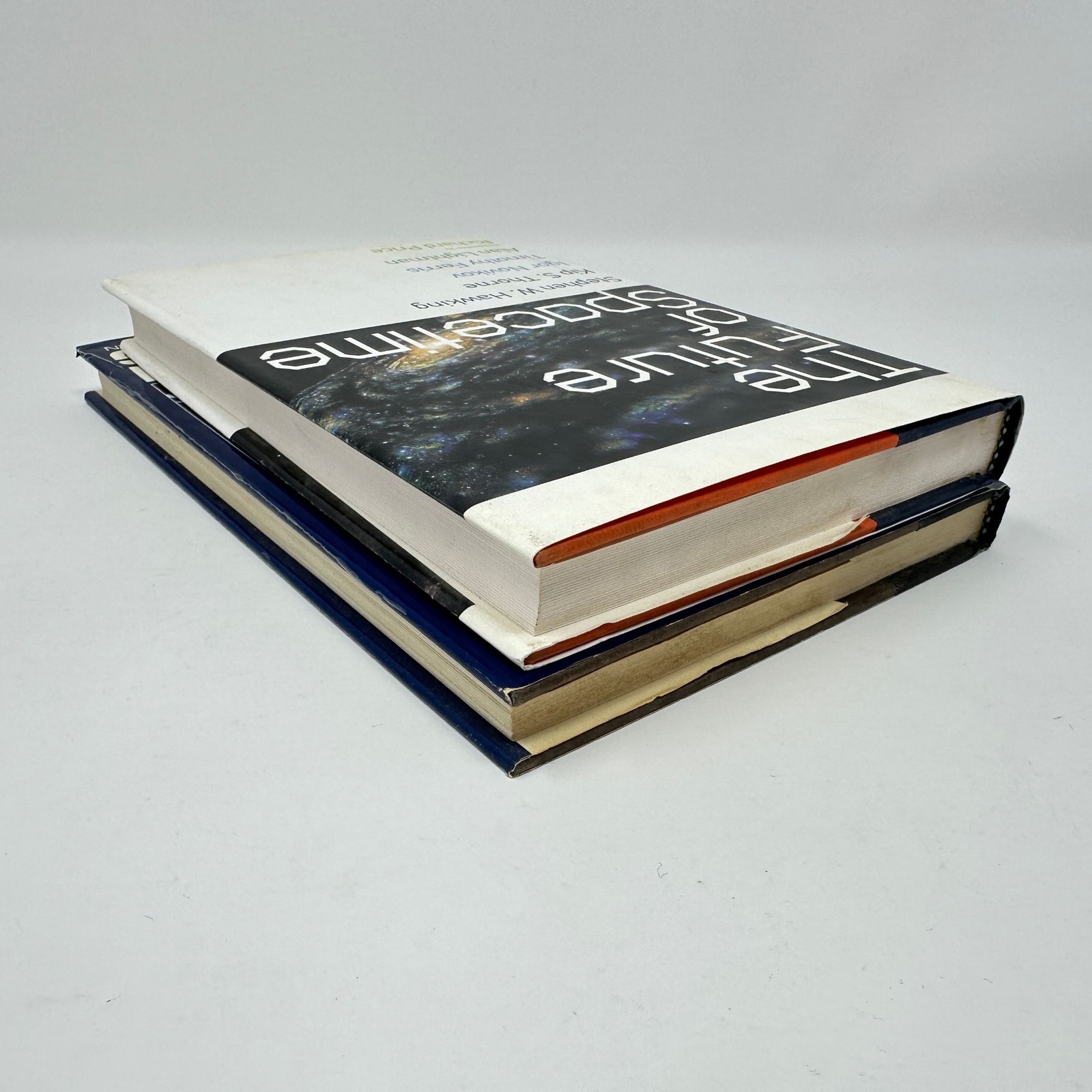 Stephen Hawking HC Book Lot A Brief History of Time & Future of Spacetime 1st Ed
