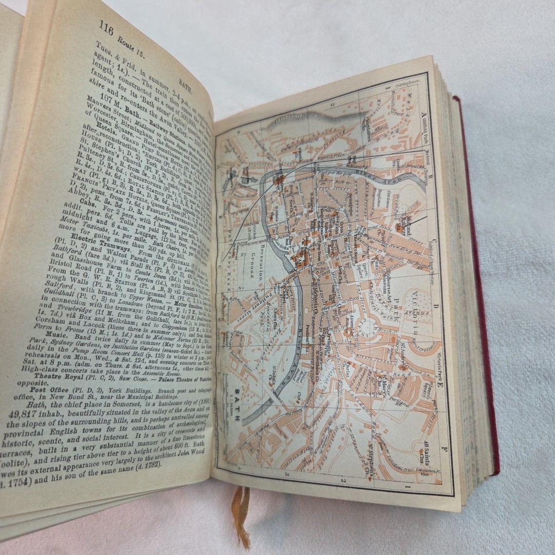Great Britain Handbook for Travellers by Baedeker, Karl 1910 7th Ed w/ Maps Red