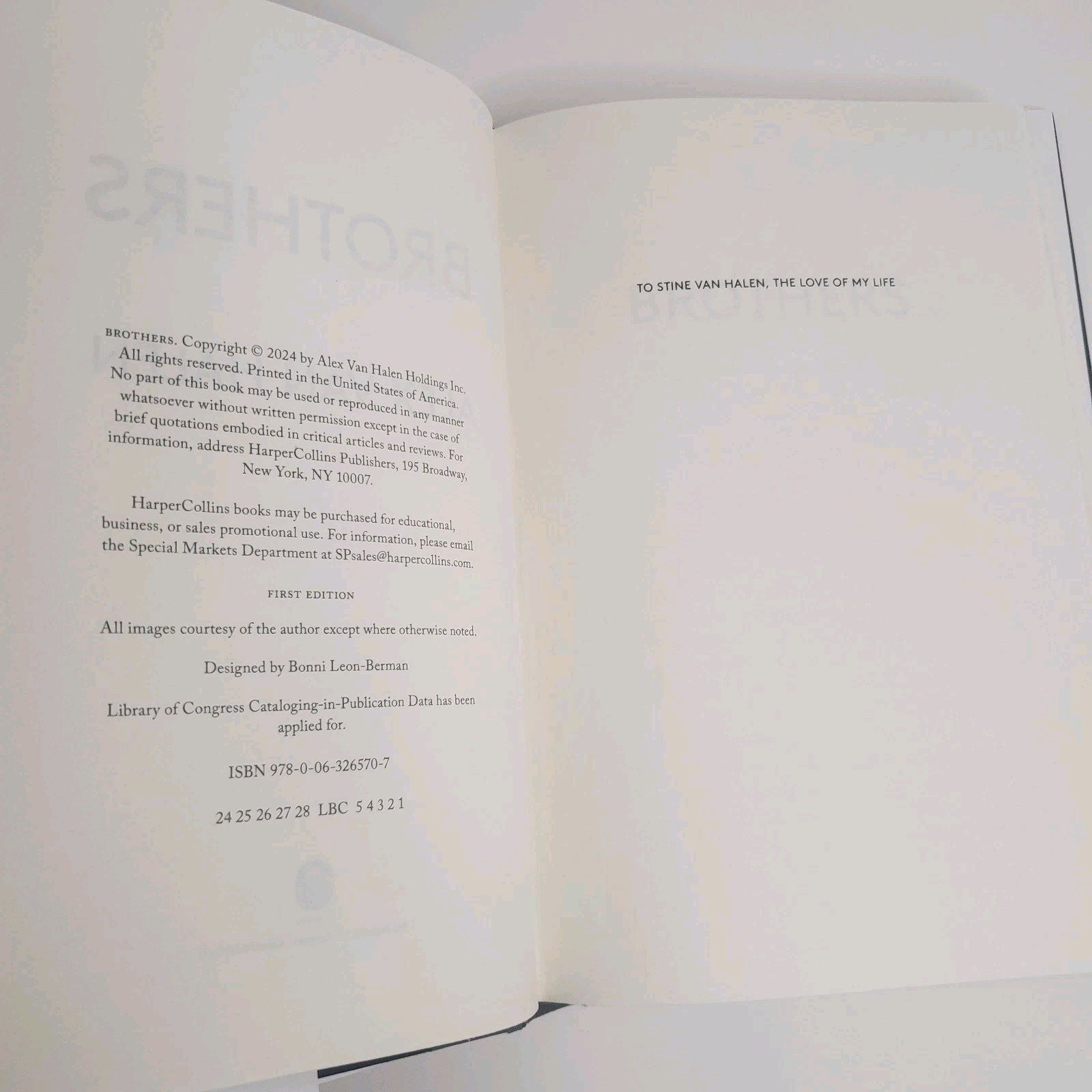 Brothers by Alex Van Halen (2024) FIRST EDITION – Hardcover