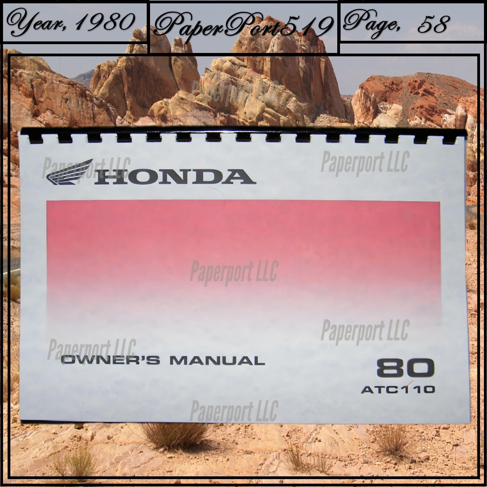 1980 Honda ATC110 Owner’s Manual 58 Pages