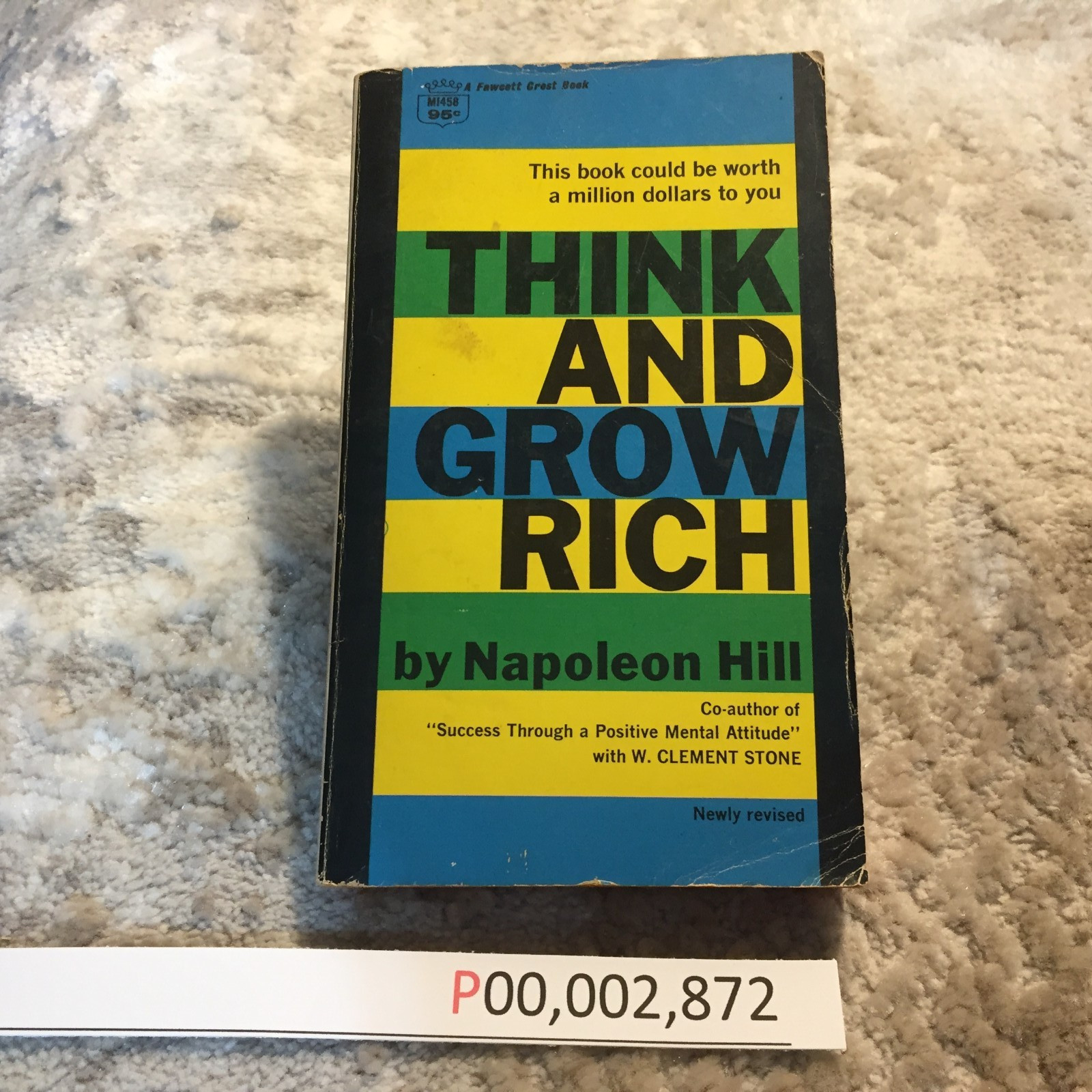 Think And Grow Rich Napoleon Hill 1963 Fawcett Crest Business Motivation Book