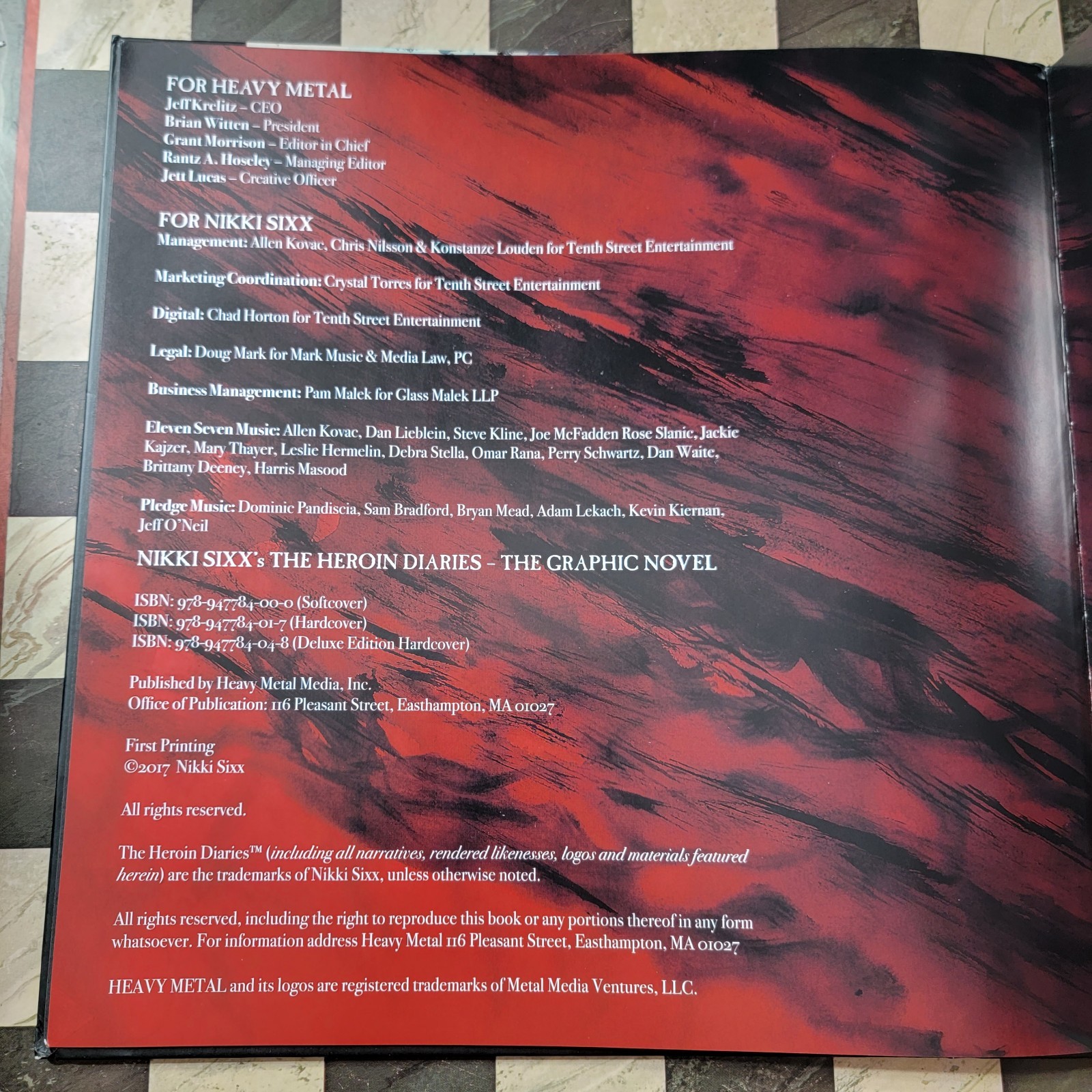 THE HEROIN DIARIES BY NIKKI SIXX 2018 First Print