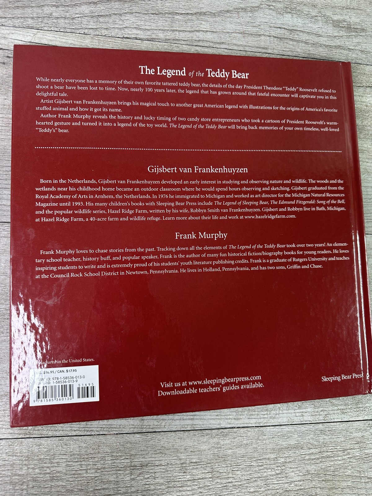The Legend of the Teddy Bear by Frank Murphy HB 2000 Sleeping Bear Press