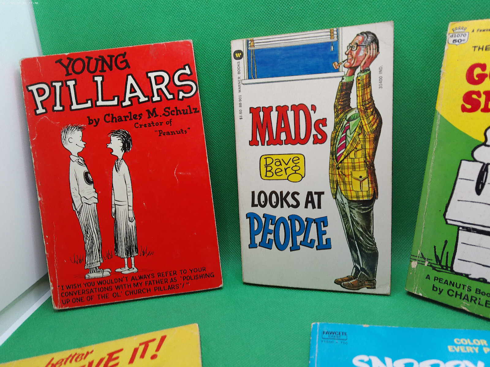 Schulz Book lot 5 Peanuts Snoopy Mad magazine Young Pillars Levine comic PB 60s