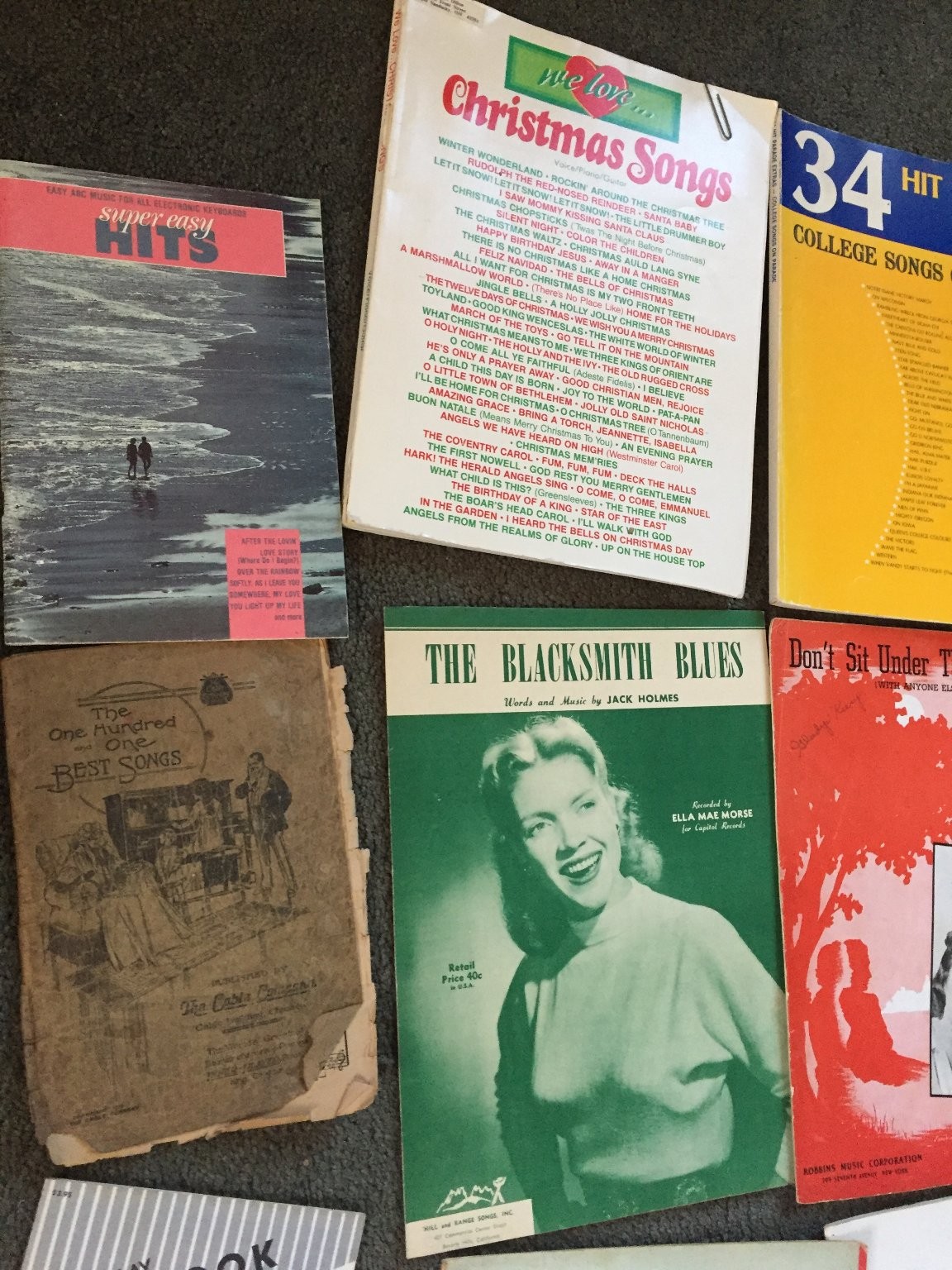 Various Song book & music lot vintage and modern Christmas Piano, instruments
