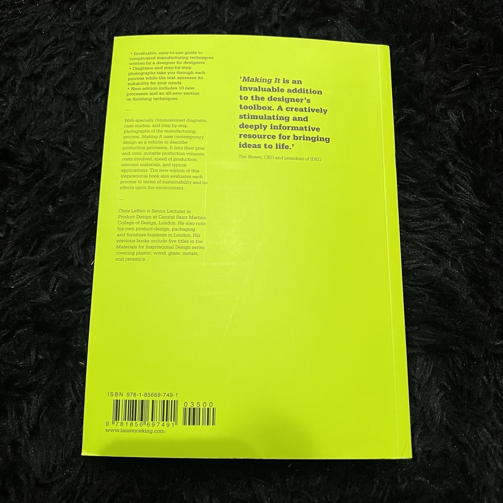 Making It Manufacturing Techniques Product Design Chris Lefteri 2nd Ed HC Book