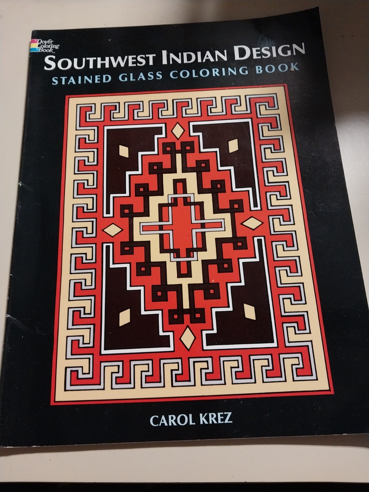 southwest indian design: stained glass coloring book by carol krez