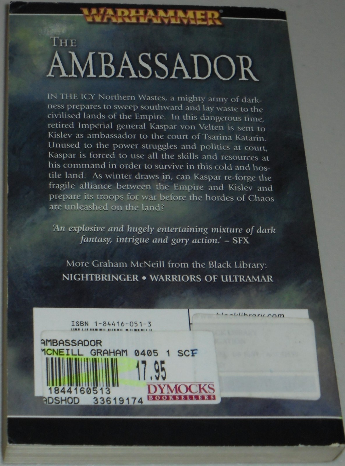 WARHAMMER THE AMBASSADOR BY GRAHAM McNEILL 2003 10CM X 17CM