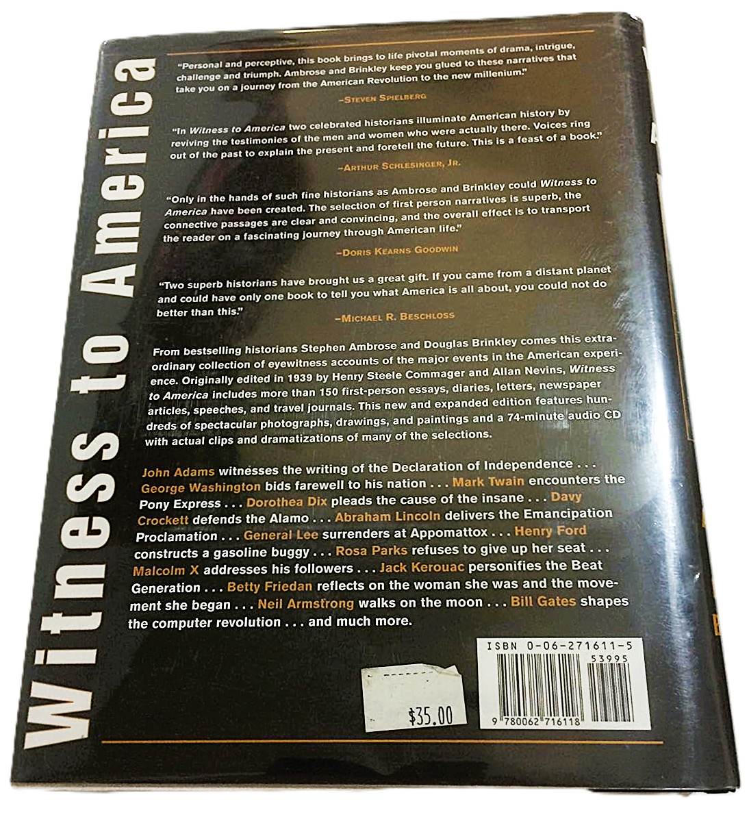 Witness to America by Stephen Ambrose and Douglas Brinkley – NEW Hardcover NICE!
