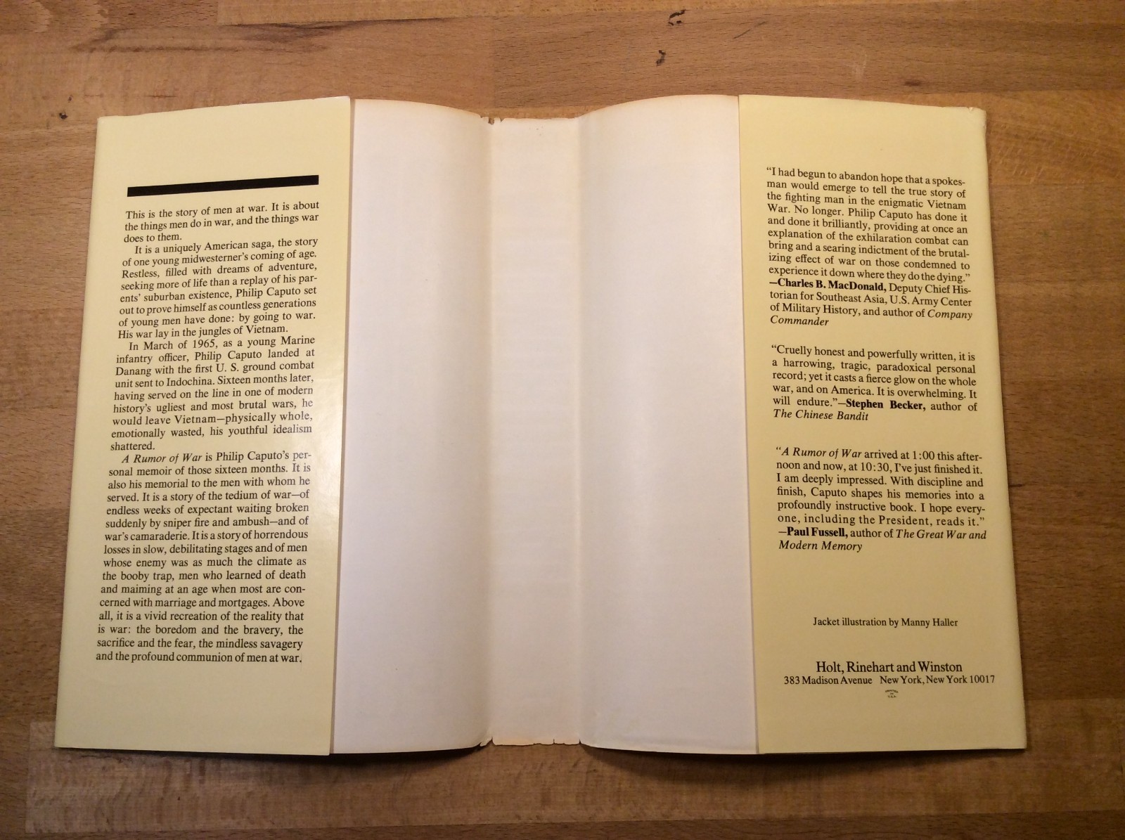 A Rumor of War, Philip Caputo, Hardcover 1st Edition/1st Printing