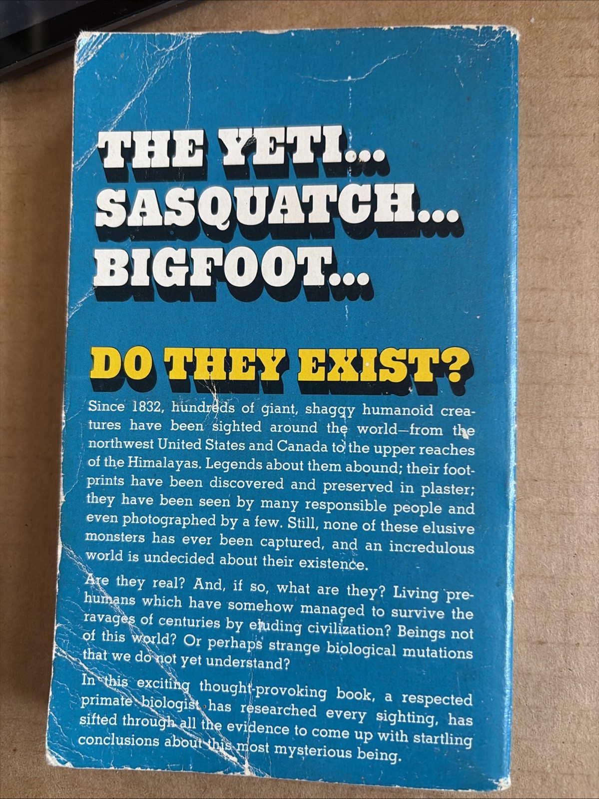 1974 Startling Evidence of Another Form of Life on Earth Now! BIGFOOT paperback