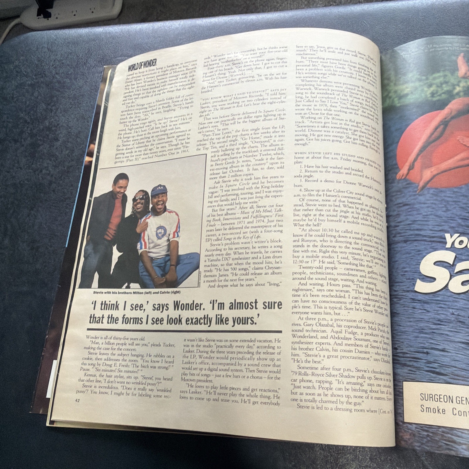 1986 ROLLING STONE MAGAZINE # 471 STEVIE WONDER