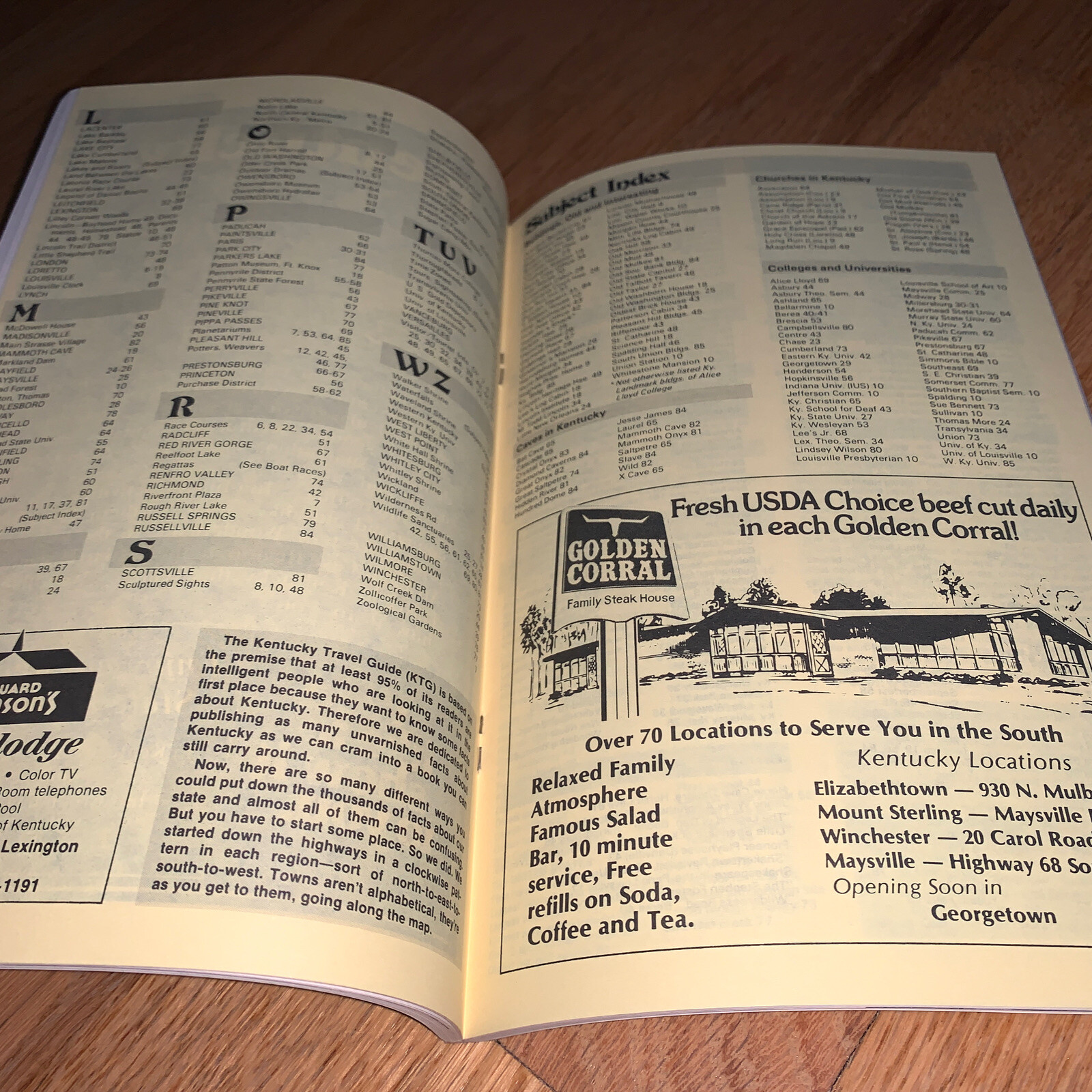 1979 KENTUCKY TRAVEL GUIDE Book 86 + pages GOVERNOR JULIAN CARROLL