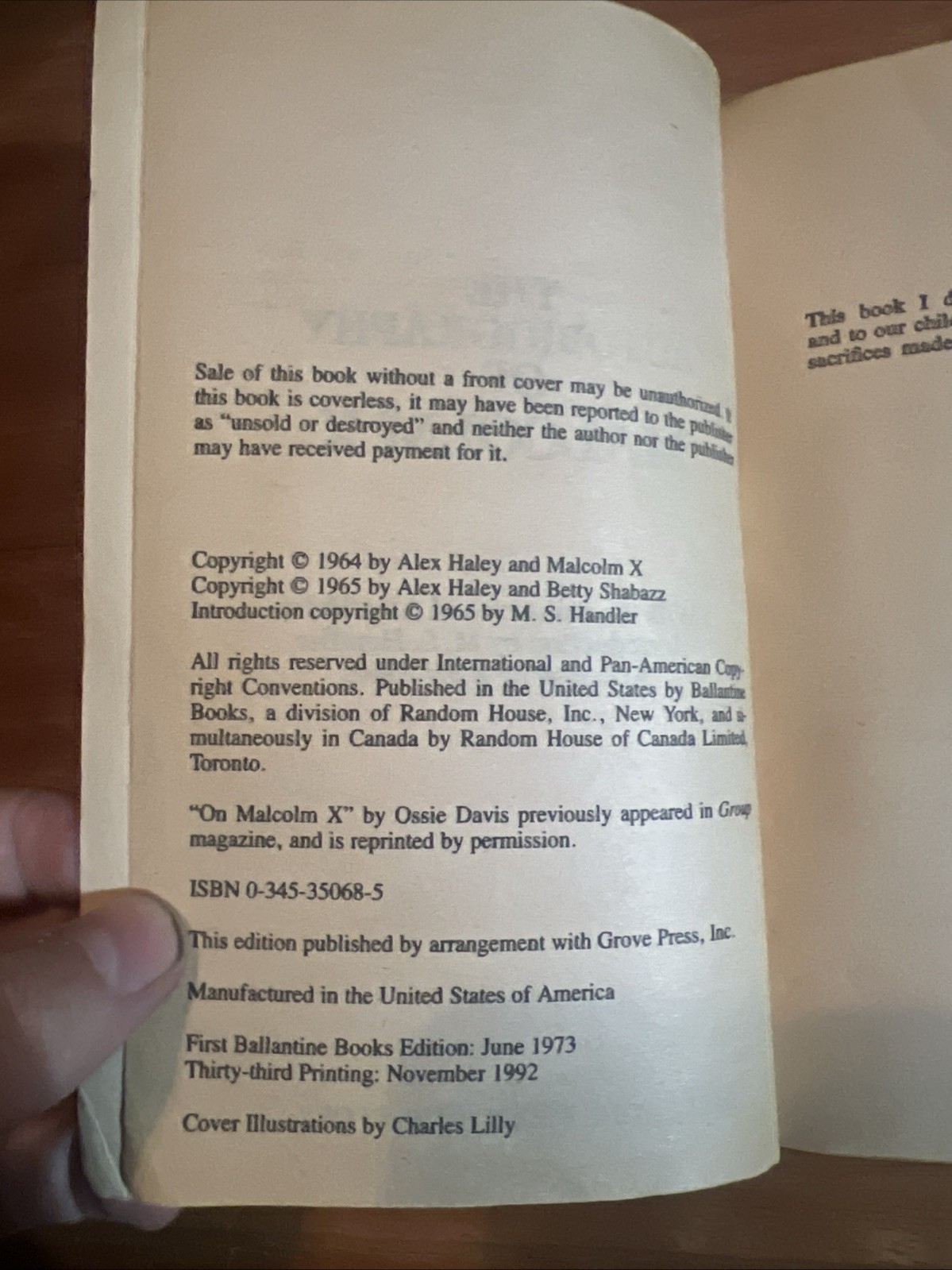 The Autobiography Of Malcolm X as told to Alex Haley Ballantine 1992 Spike Lee