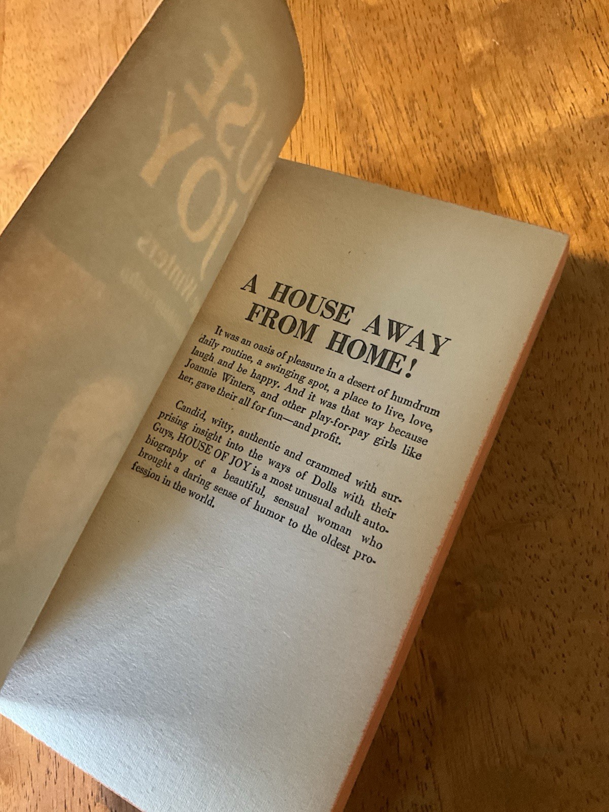 House of Joy Joannie Winters Adult Autobiography 1966 Papberback Library Sleaze