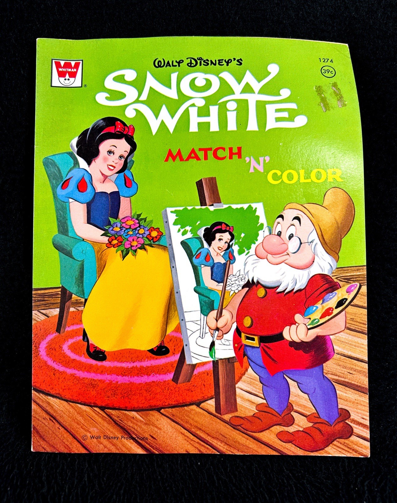 VTG 1972 Whitman Walt Disneys Snow White Mix & Match Coloring Book Authorized Ed