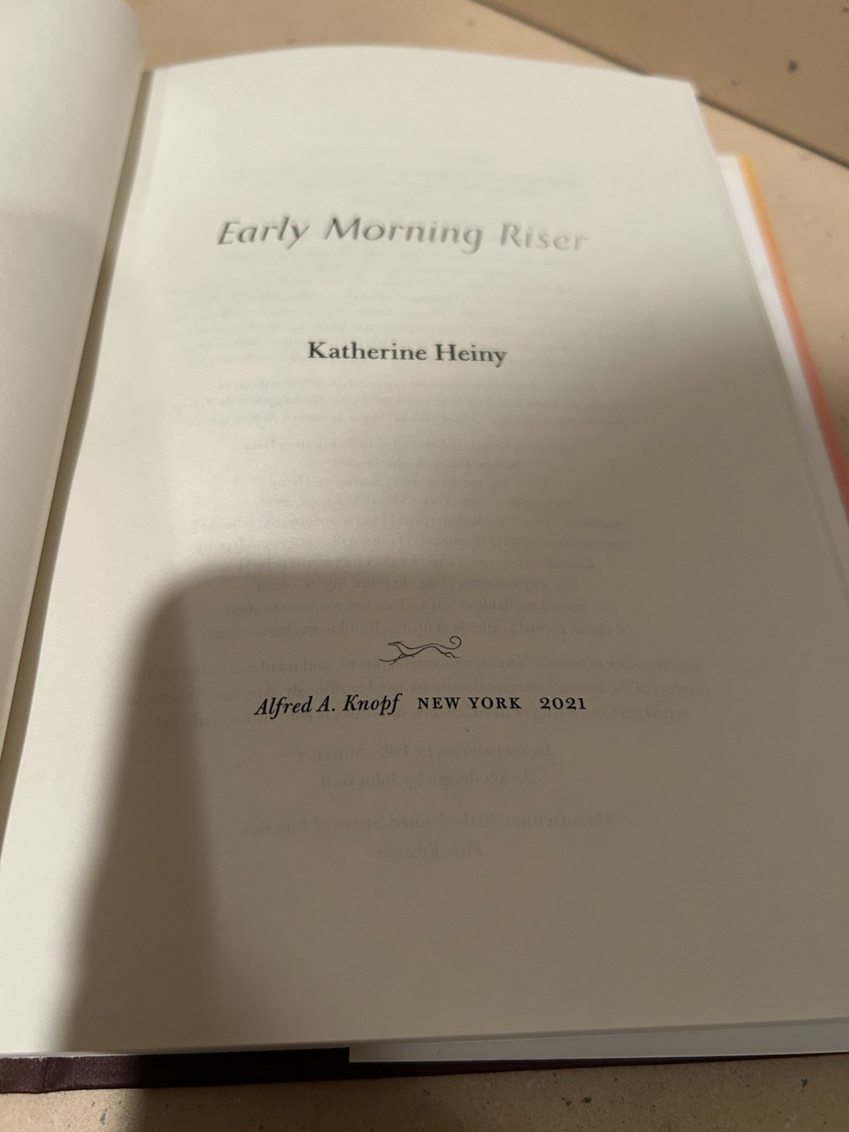 Early Morning Riser by Katherine Heiny (Hardback) 2021