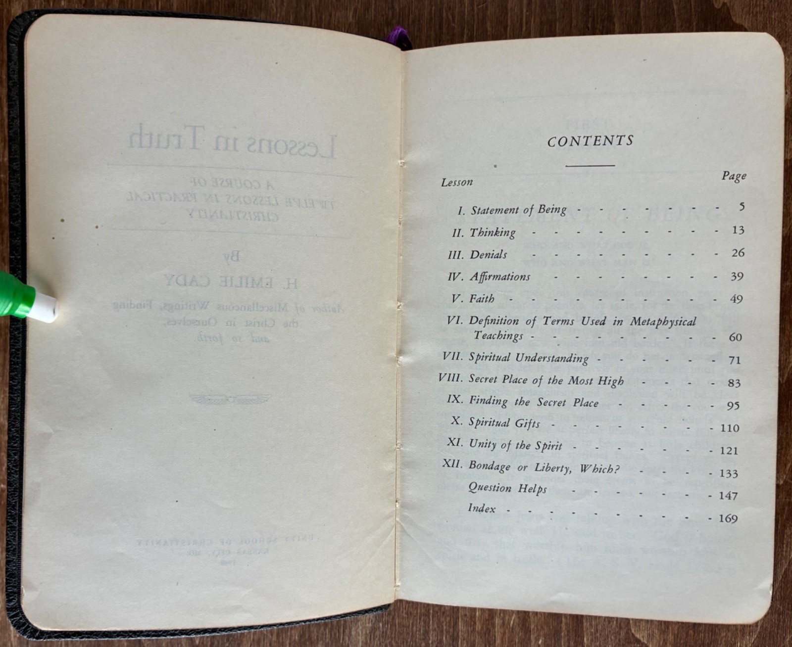 Lessons In Truth, H. Emilie Cady 1938 Christianity (W. D. Gann Reading List) HC