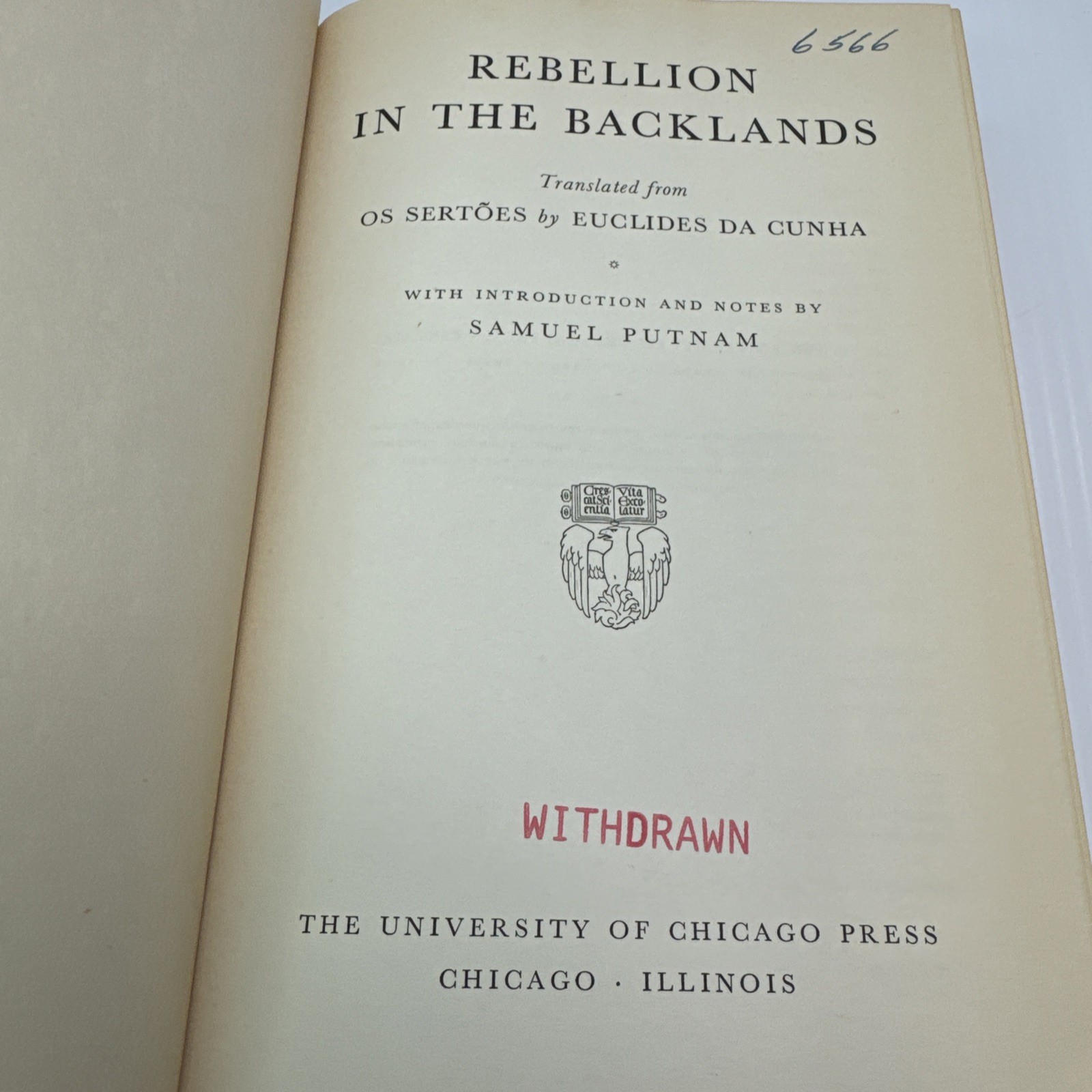 Rebellion in the Backlands Os Sertoes 1944 ExLib Oxford Press Euclides Da Cunha