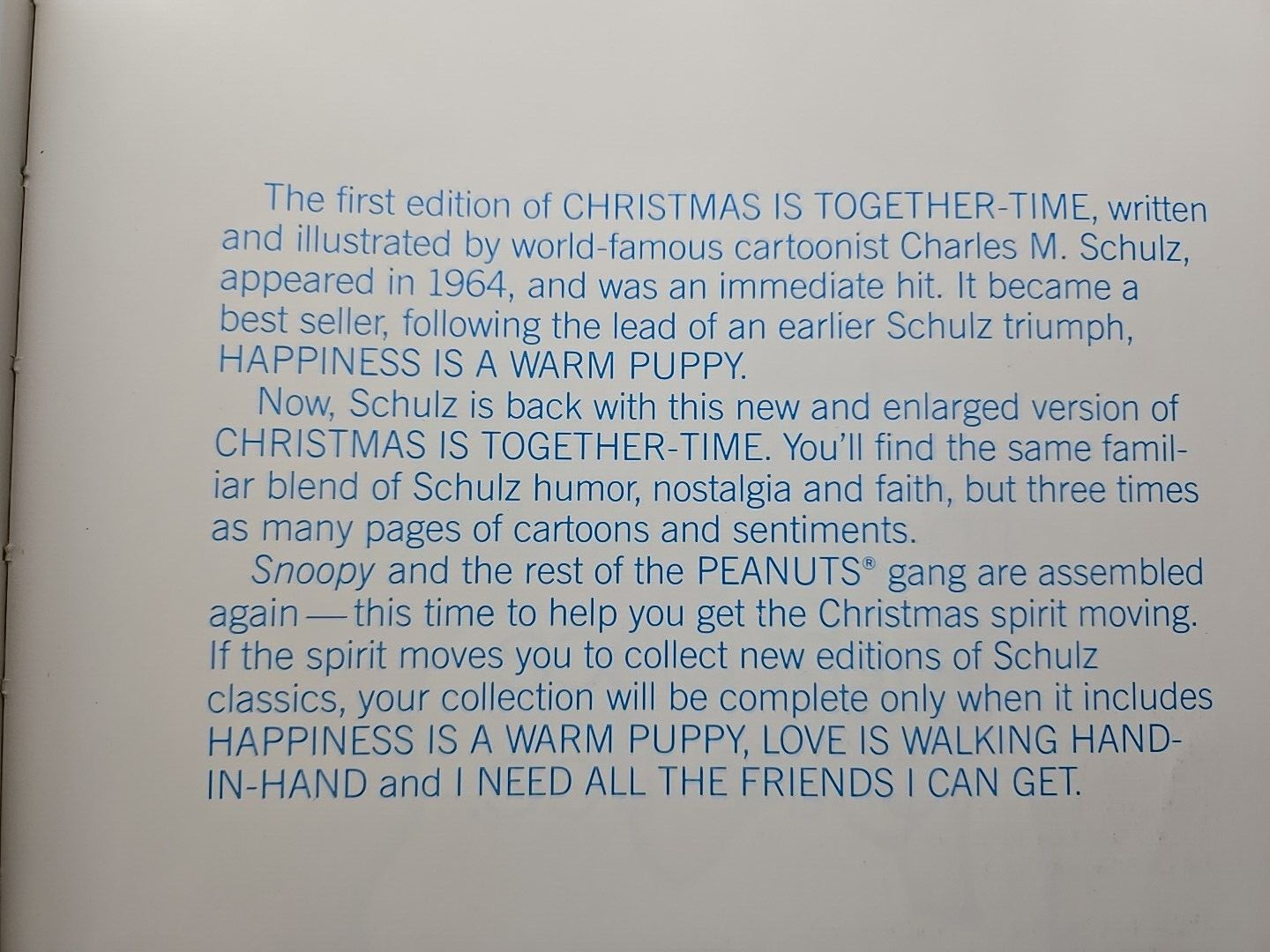 Christmas Is Together-Time by Charles Schulz Trade Paperback Peanuts 1964