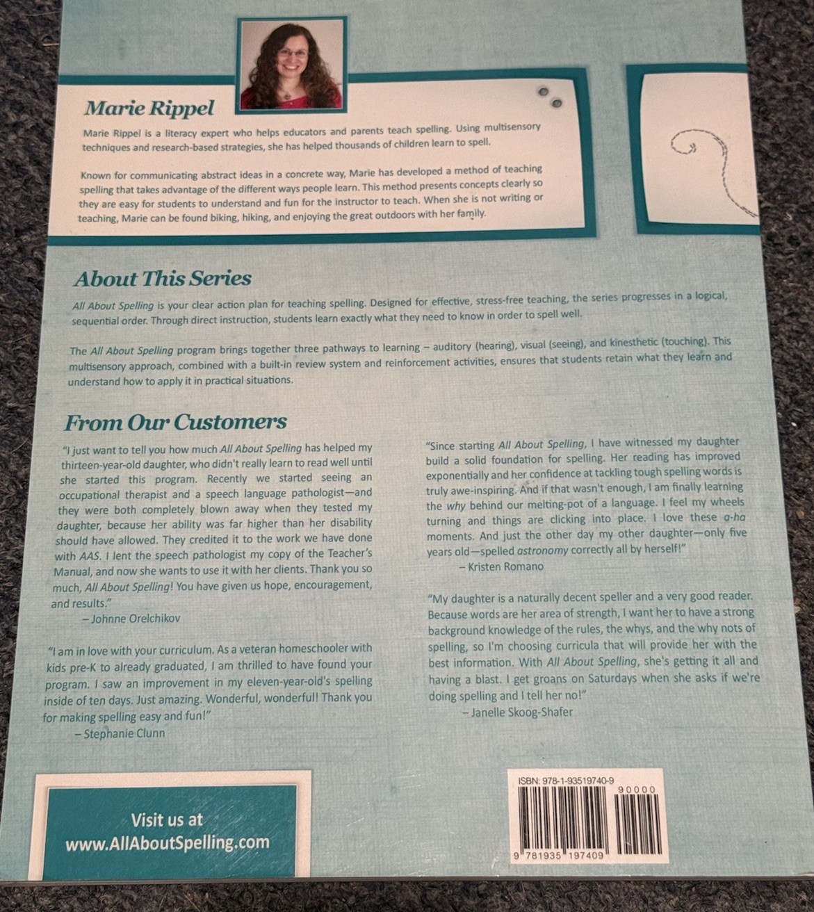All About Spelling Level 7: Teacher’s Manual Homeschool Rippel Like New